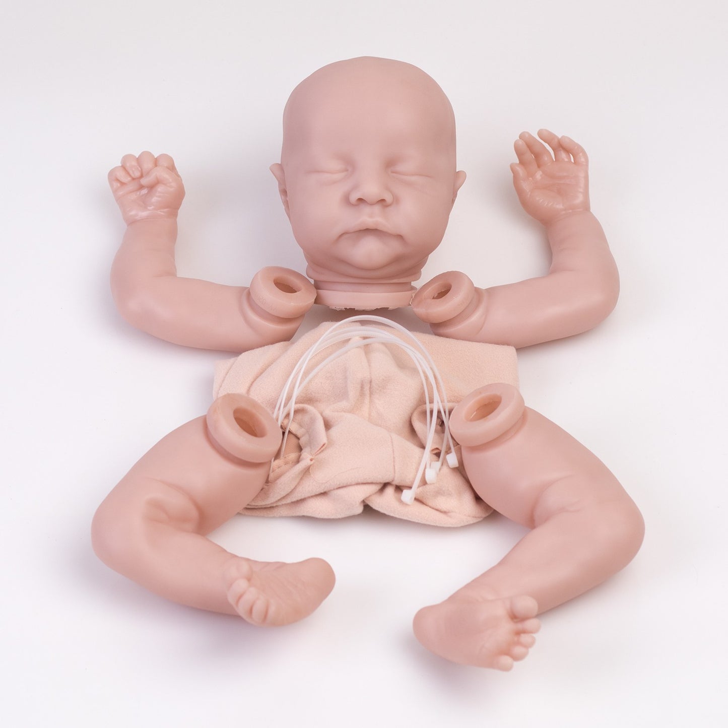 Unpainted 20" Realistic Reborn Doll Kits DIY Baby Kit Vinyl Silicone Dolls Parts