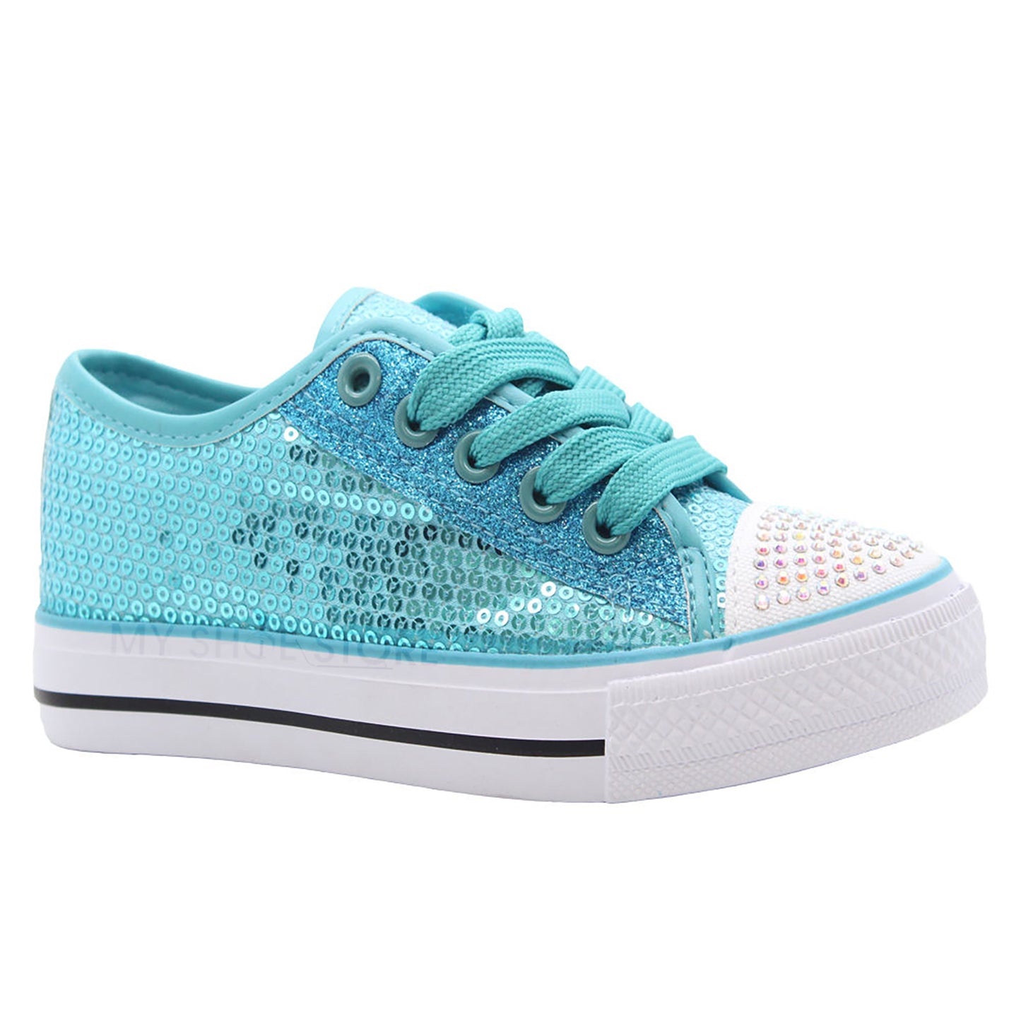 GIRLS DIAMANTE CANVAS SHOES CHILDRENS CASUAL PUMPS PLIMSOLLS SNEAKERS TRAINERS