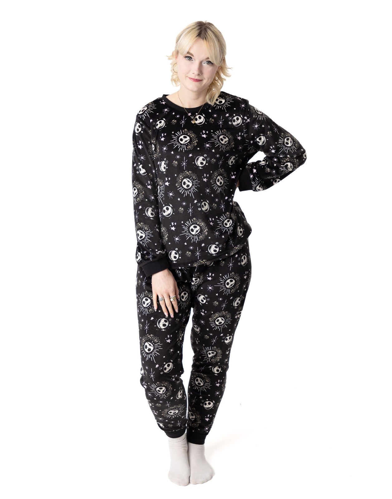 Disney Long Sleeve Long Leg Pyjama Set | Womens Black | Official Merch