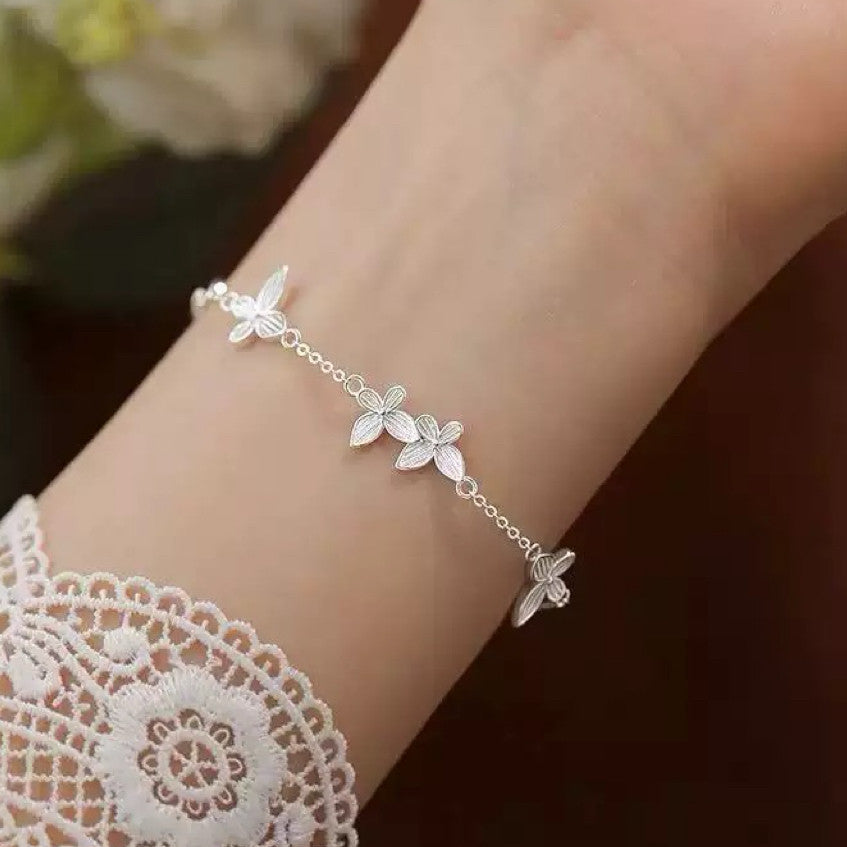 925 Sterling Silver Beautiful Butterfly Linked Bracelet Women Jewellery Gift UK