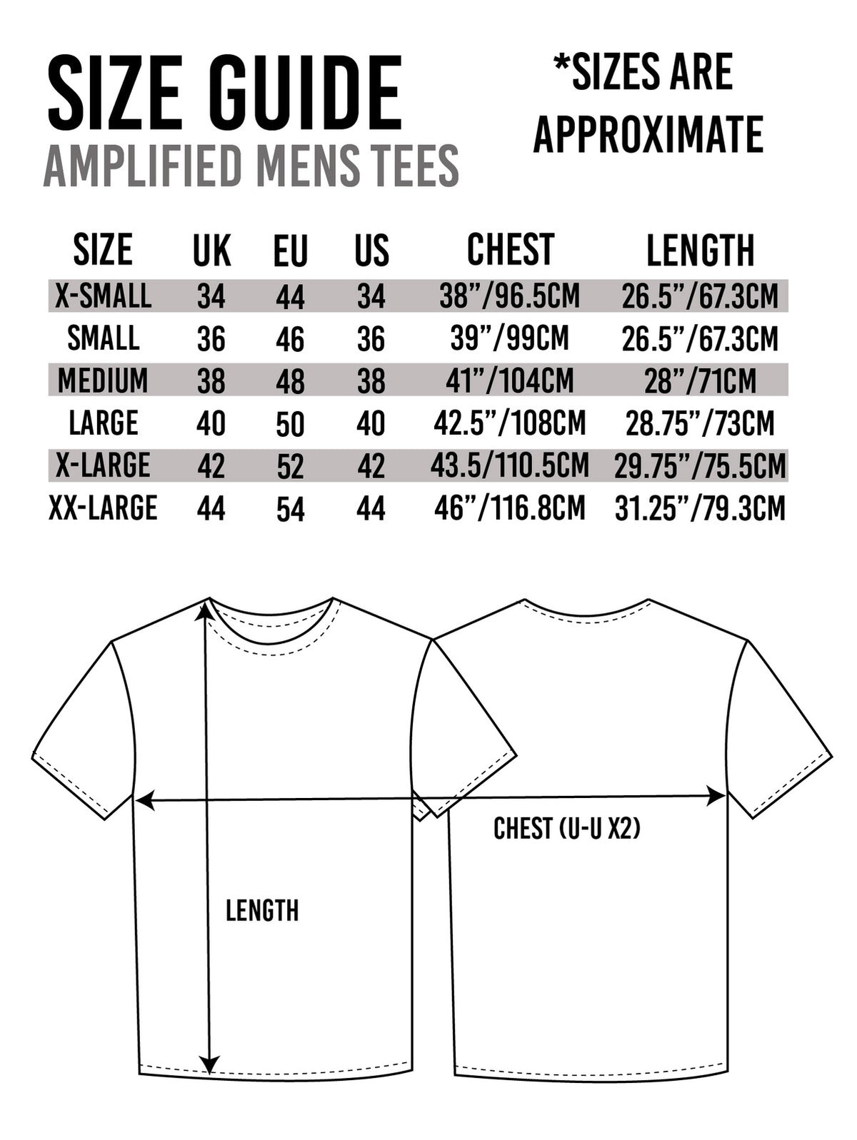 Amplified Clothing Short Sleeved T-Shirt | Mens White | Official Merch