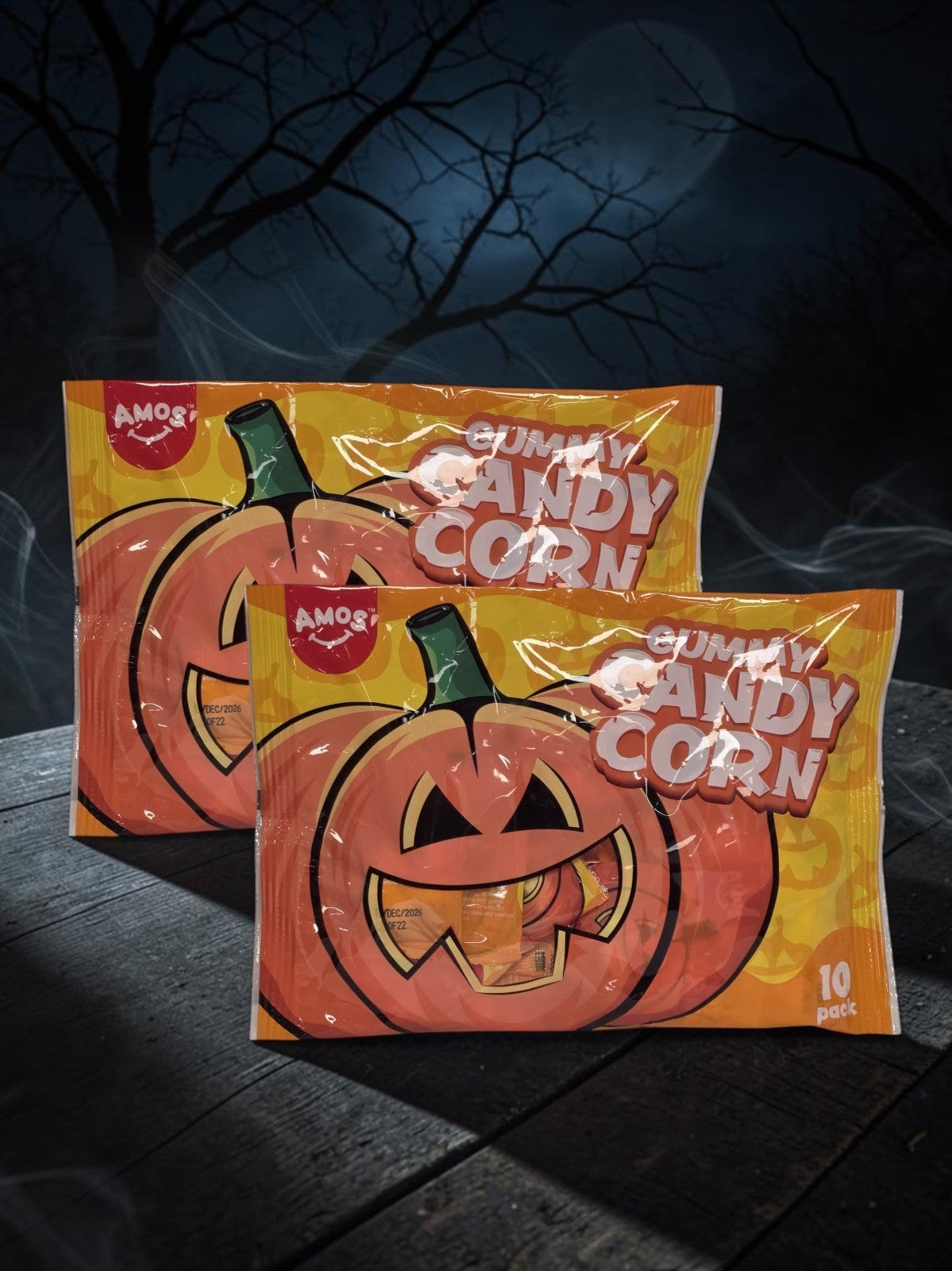 AMOS Gummy Candy Corn Halloween Sweets 10 Pack Trick or Treat Single or 2 Bags
