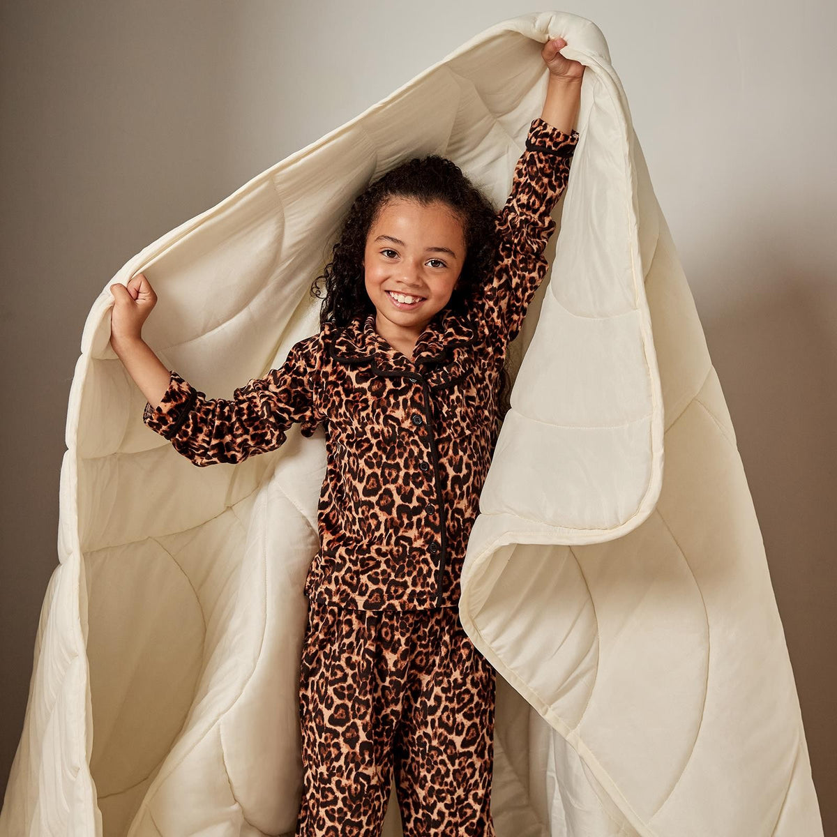 OHS Print Pyjama Set Button Through Soft Womens Kids Loungewear Nightwear