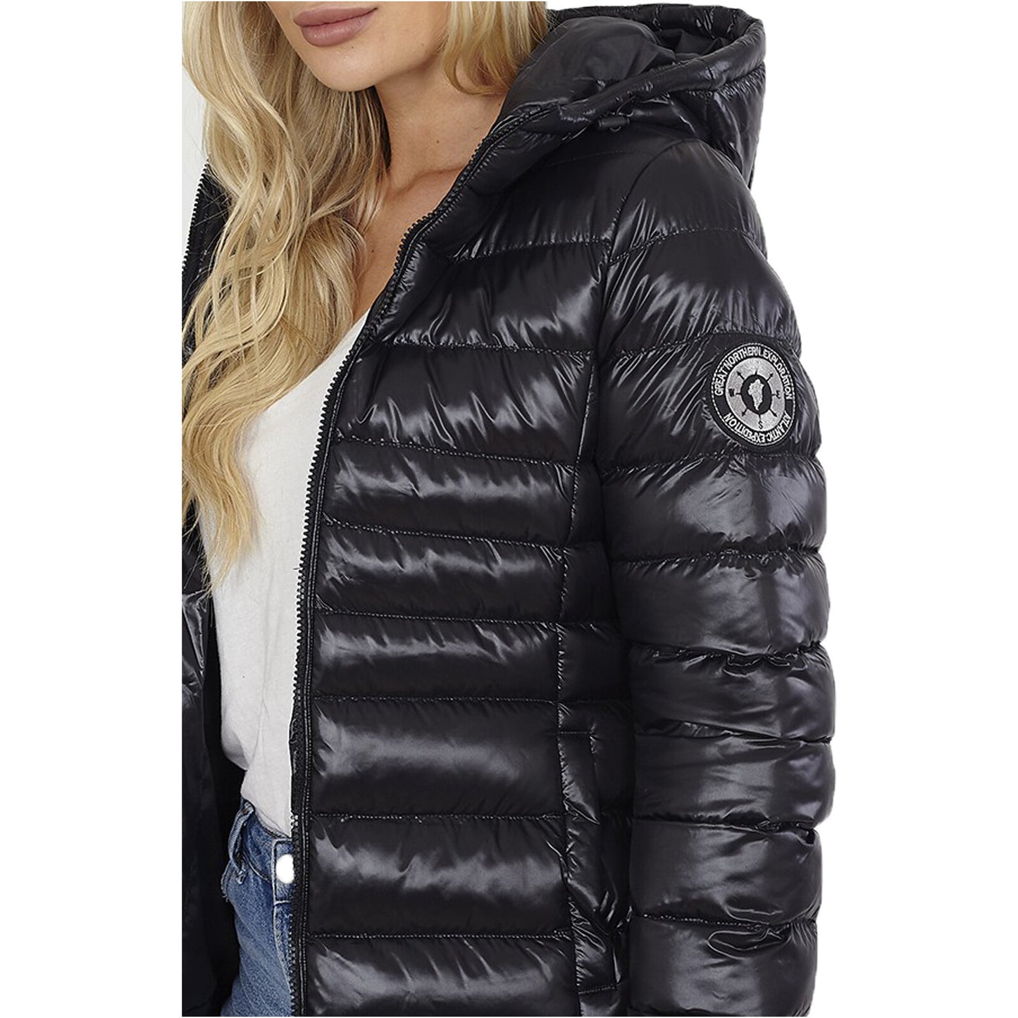 LADIES BRAVE SOUL PADDED PUFFER STYLE HOODED JACKET WINTER COAT WARM SHINY HOOD