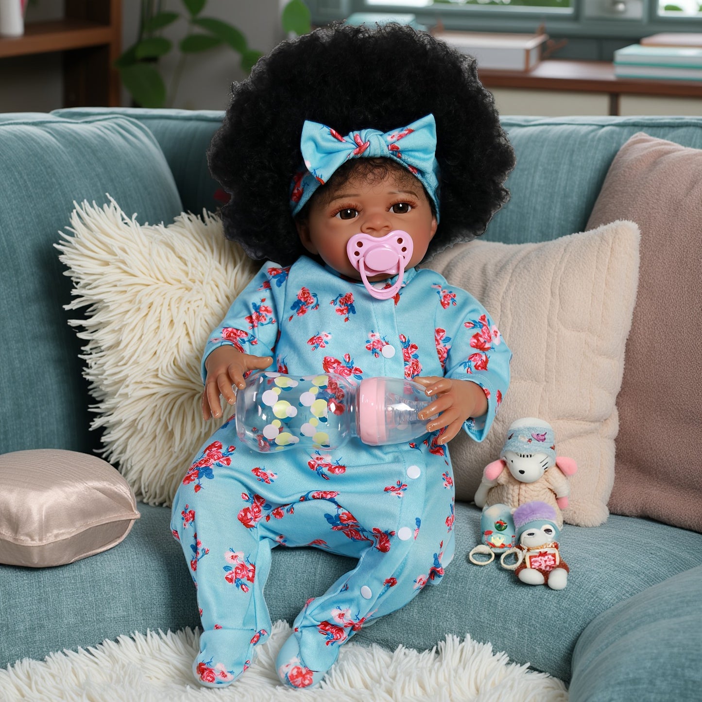 18" Lifelike Reborn Dolls Black African American Girl Doll Newborn Babies Gift