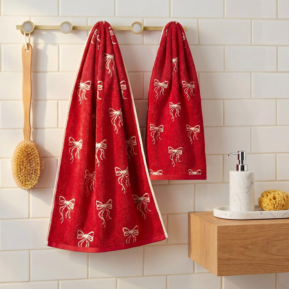 OHS Bows Towels 100% Premium Cotton Highly Absorbent Hand Bath Towel Sheet