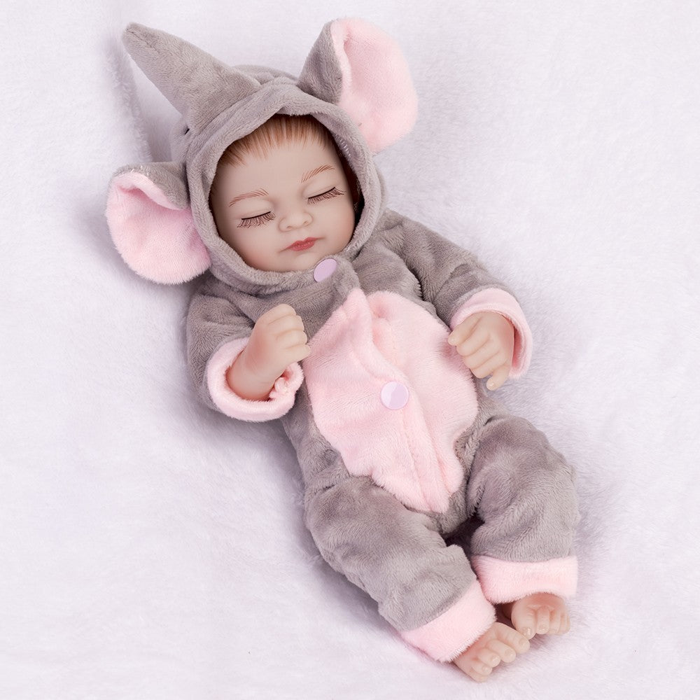 10" Reborn Baby Dolls Twins Full Body Vinyl Silicone Mini Newborn Girl Bath Toys