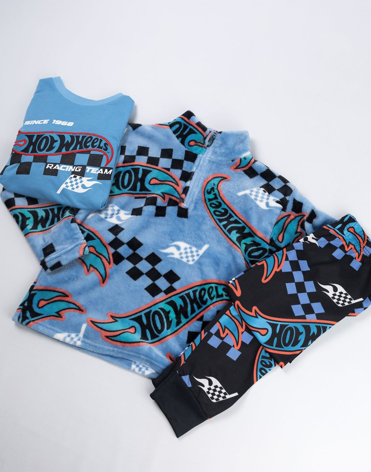 Hot Wheels Long Sleeve Long Leg Pyjama and Jumper 3 Piece Set | Boys Multicolour