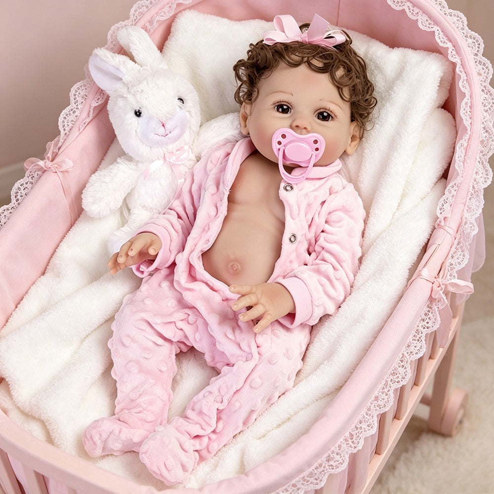 18" Realistic Reborn Newborn Baby Dolls Full Body Vinyl Silicone Girl Bath Gift