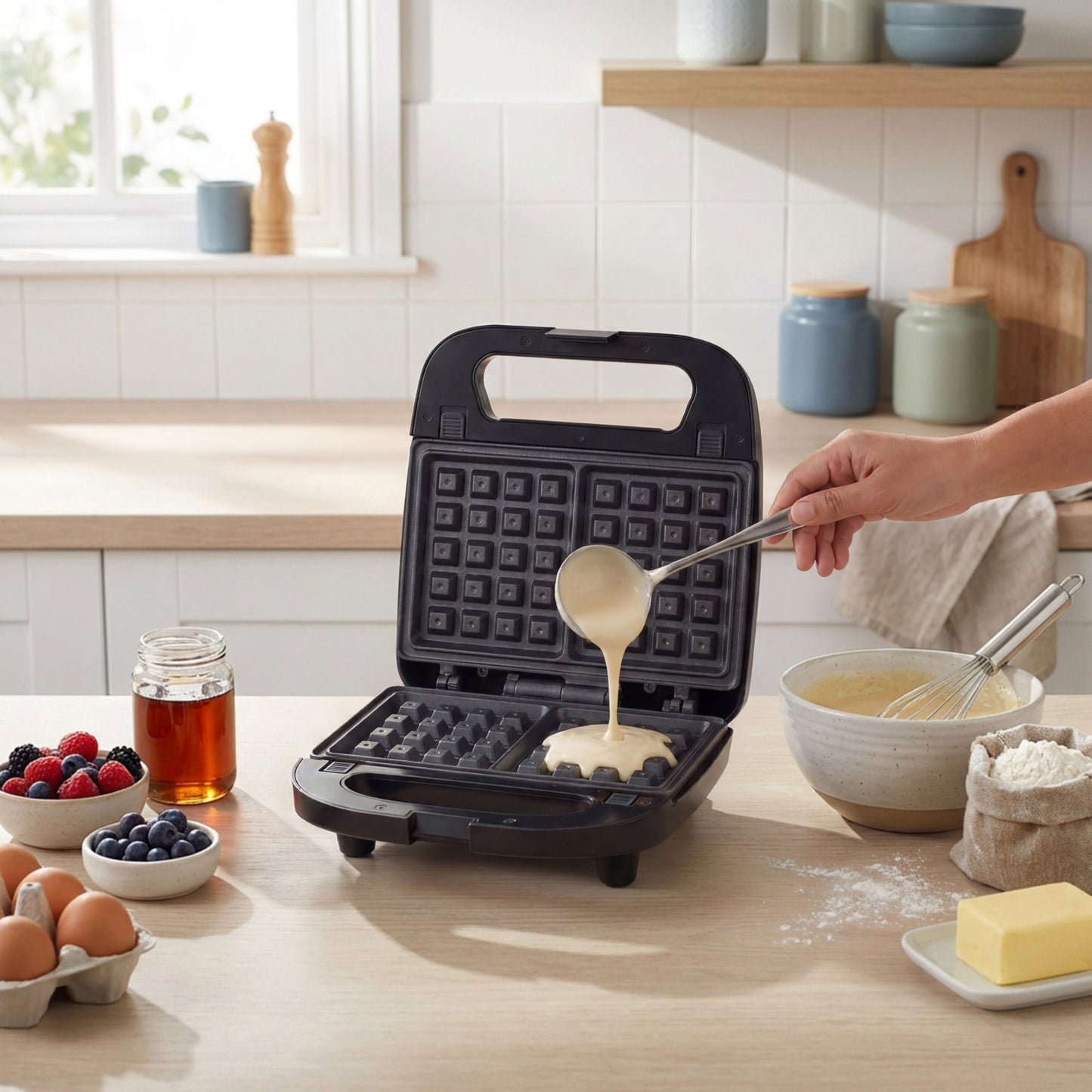 Progress 3-in-1 Snack Maker – Paninis, Toasties & Waffles, Non-Stick, 700W