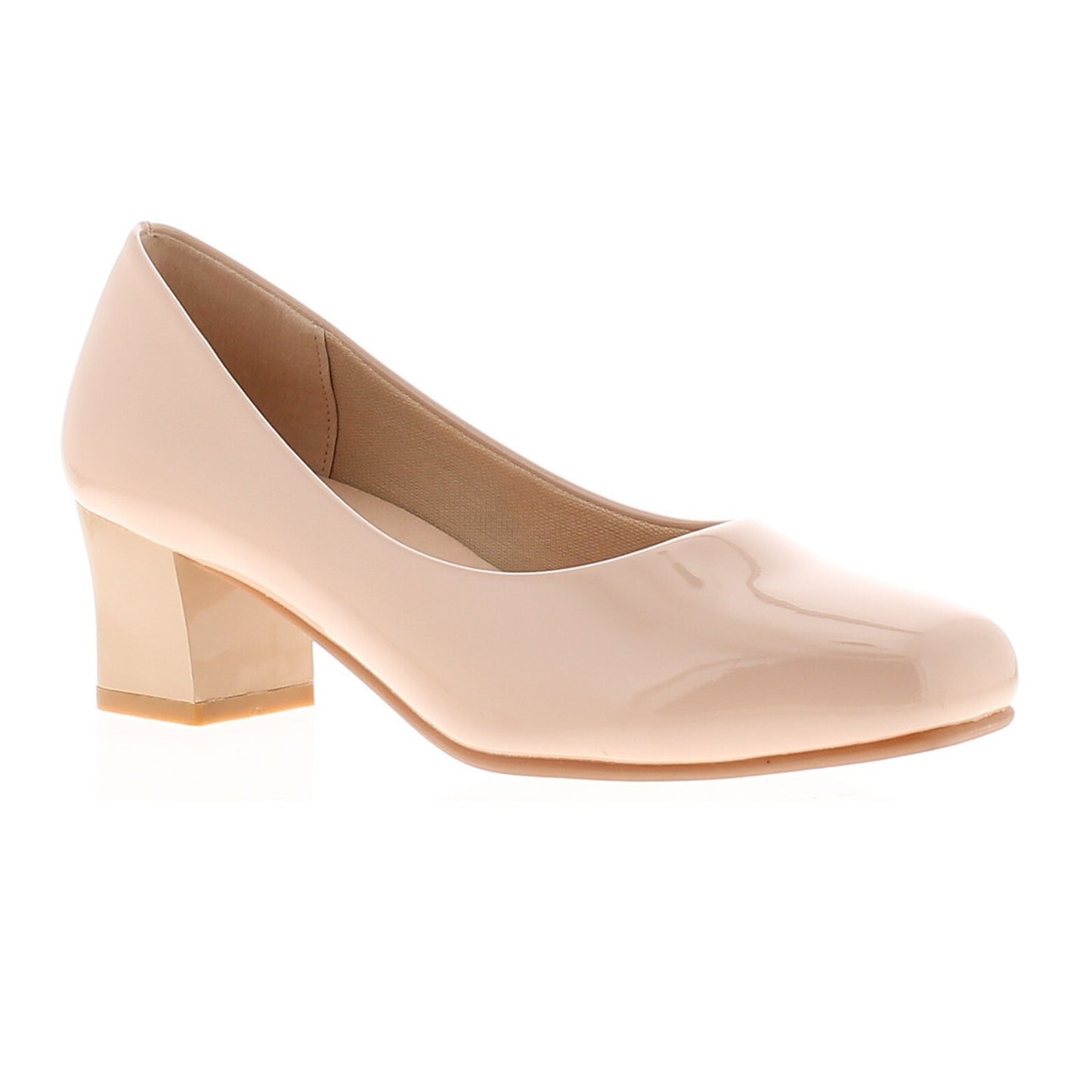 Ladies Court Shoes Wide Fit Mid Block Heel Casual Formal Office Work Footwear
