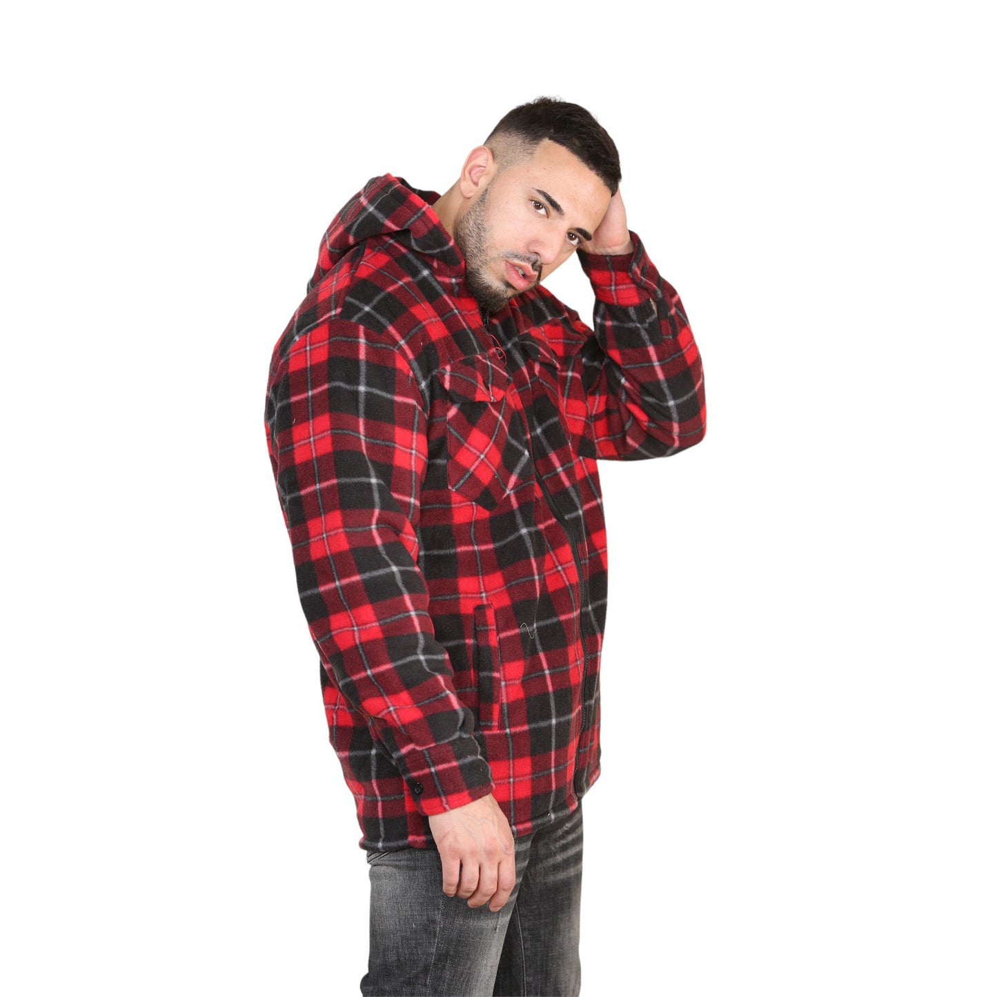 MENS PADDED SHIRT FUR LINED LUMBERJACK FLANNEL WORK JACKET WARM THICK CASUAL TOP