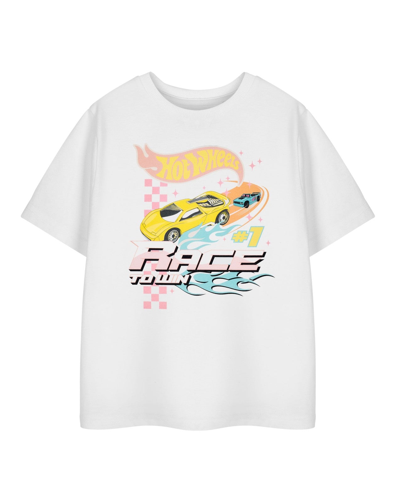 Hot Wheels Short Sleeved T-Shirt | Girls White | Official Merch