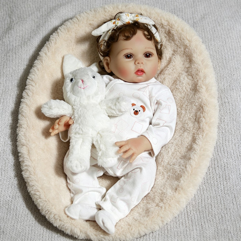 Lifelike Reborn Baby Dolls Full Body Vinyl Silicone Newborn Girl Doll Washable