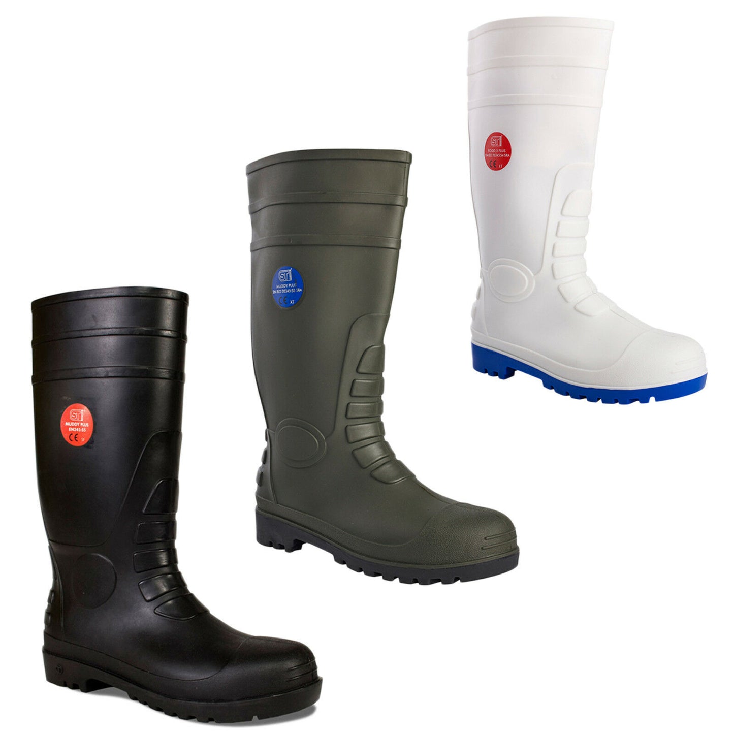 UNISEX STEEL TOE CAP WELLINGTONS SAFETY WATER PROOF WORK BOOTS ANTI SLIP WELLIES