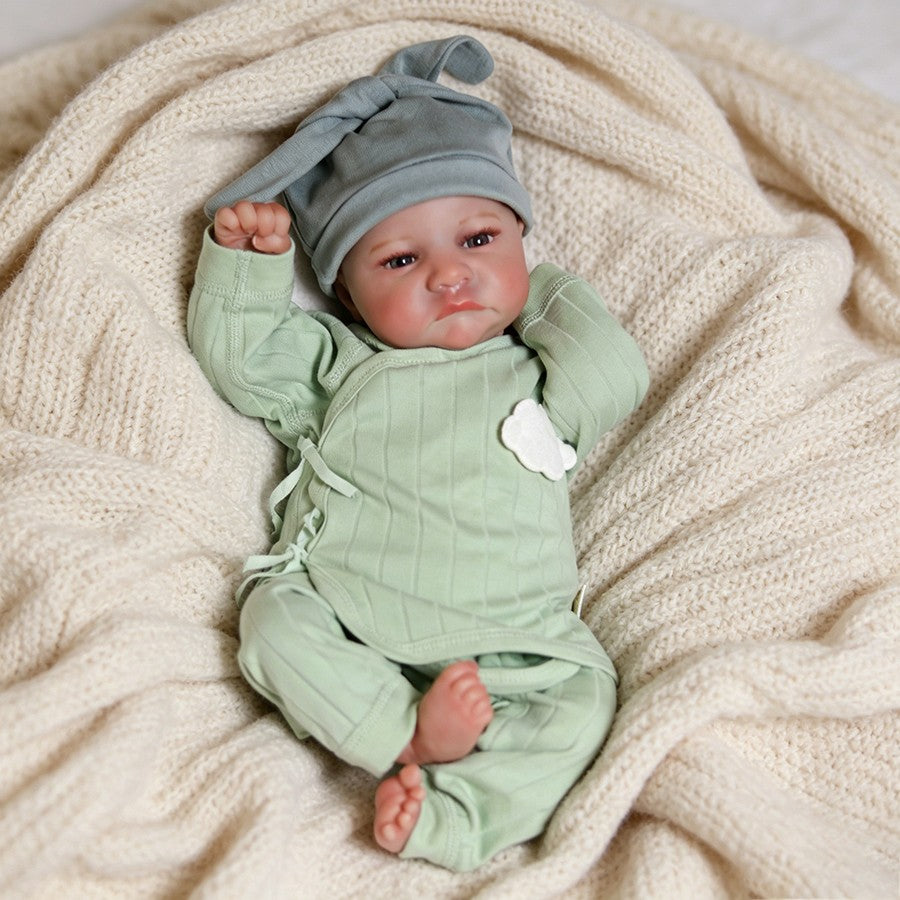 18" Reborn Dolls Lifelike Baby Boy Silicone Vinyl Handmade Newborn Doll Gift Toy