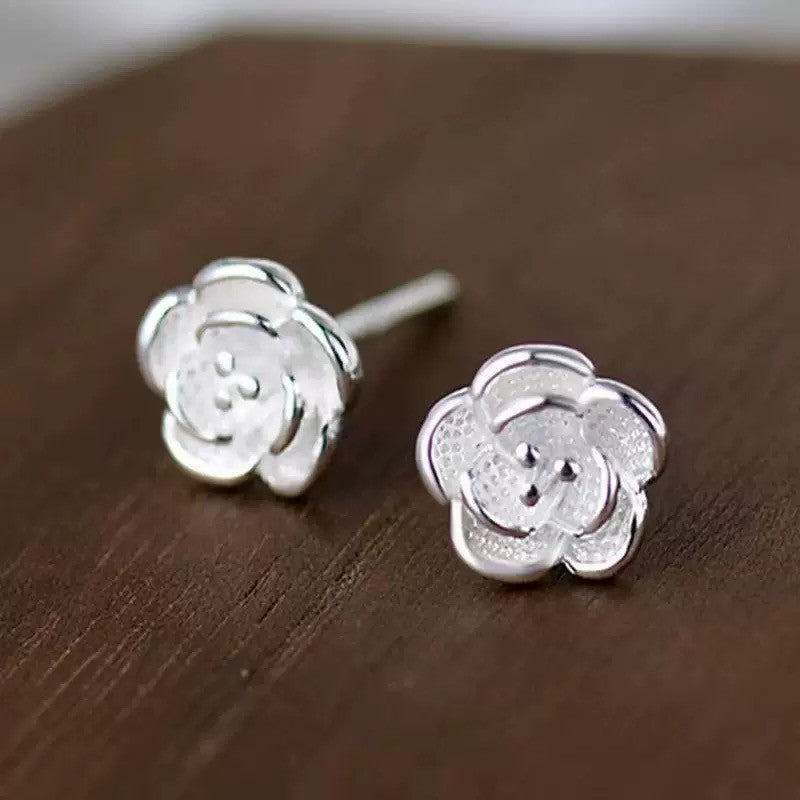 925 Sterling Silver Flower Stud Earrings Jewellery Women Girls Gift UK