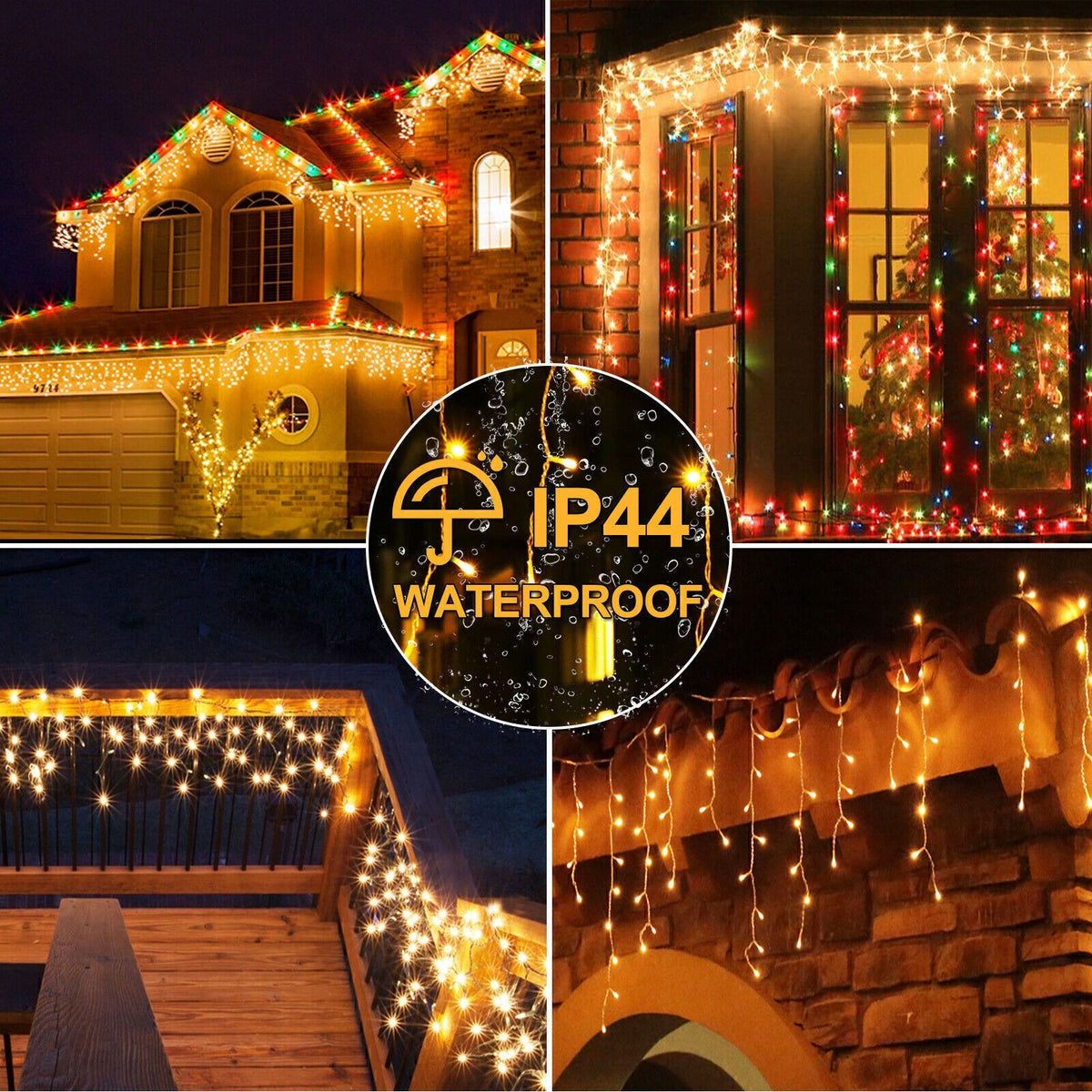CHRISTMAS LED WHITE SNOWING ICICLE BRIGHT PARTY WEDDING XMAS OUTDOOR LIGHTS