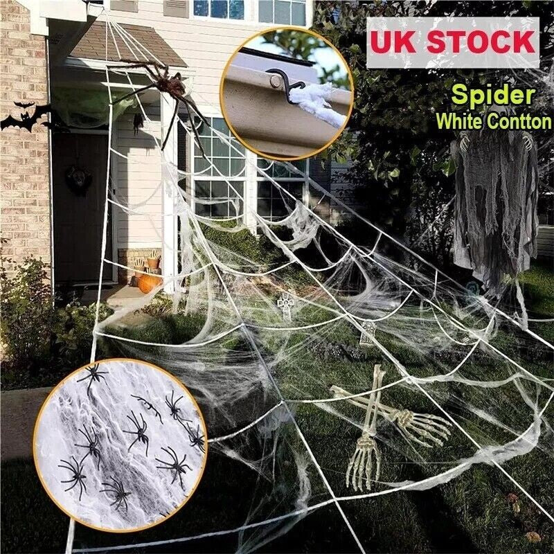 Halloween Decoration Giant Spider Web Party Props Decor Outdoor Fancy Dress 22FT