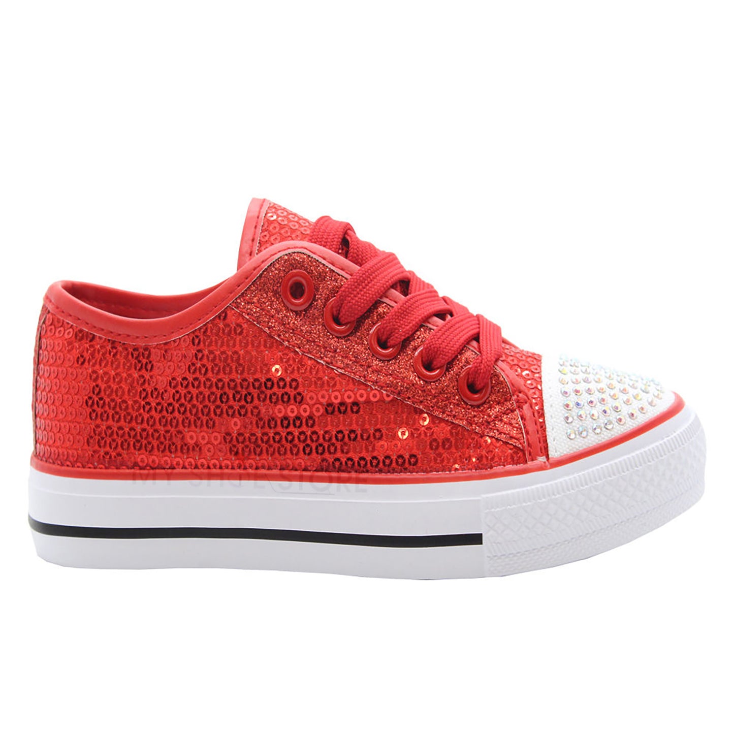 GIRLS DIAMANTE CANVAS SHOES CHILDRENS CASUAL PUMPS PLIMSOLLS SNEAKERS TRAINERS