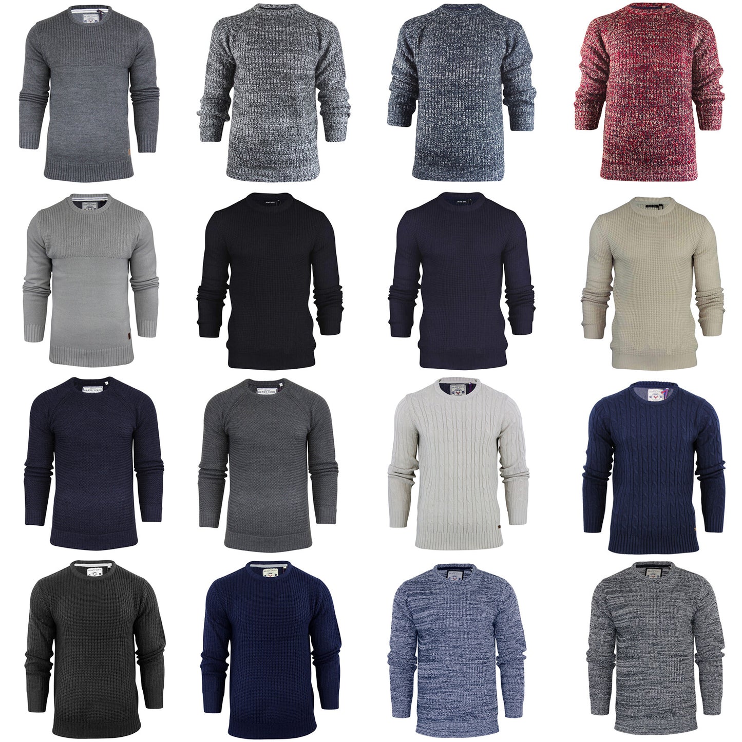 BRAVE SOUL MENS CREW NECK JUMPERS CHUNKY CABLE KNIT PULLOVER WINTER SWEATERS TOP