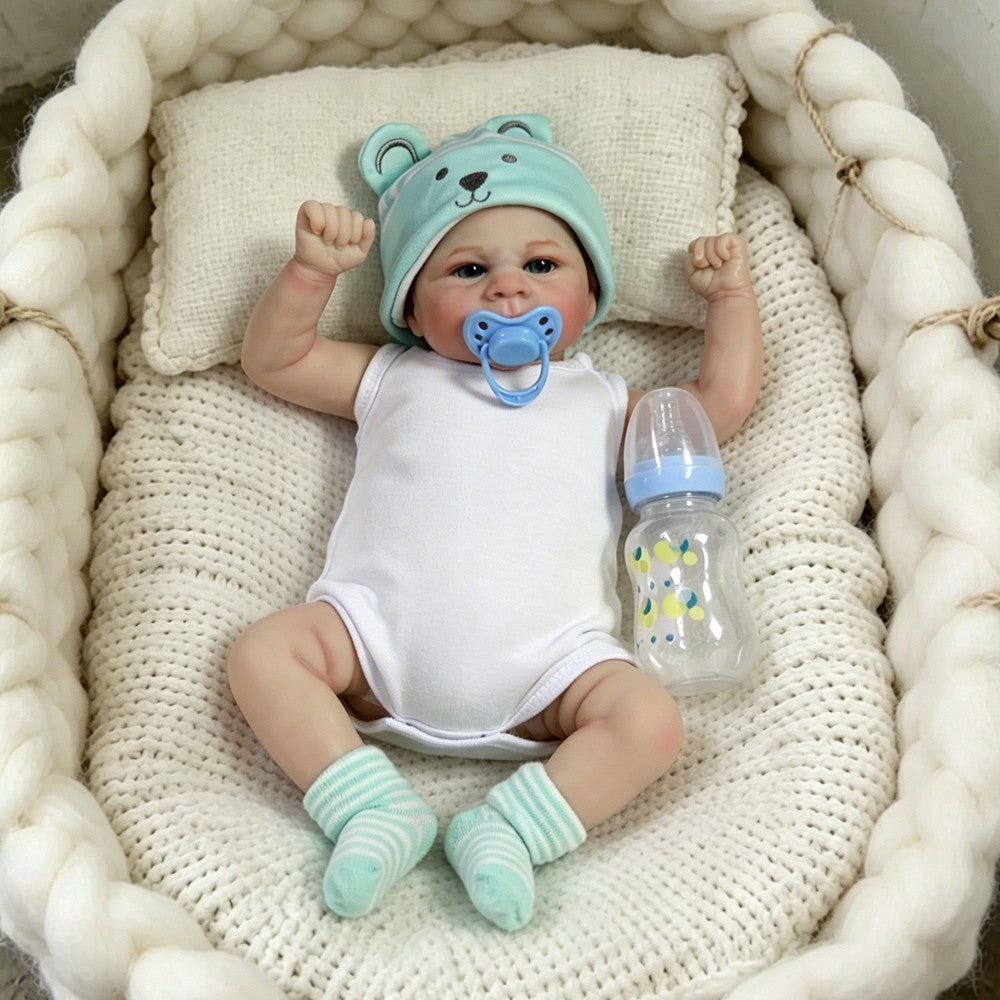 Handmade Reborn Baby Dolls Vinyl Silicone Lifelike Cute Newborn Boy Doll Gift UK