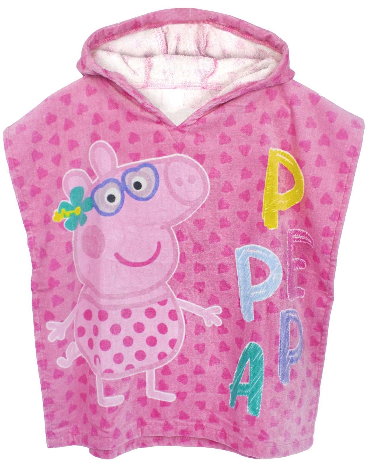 Peppa Pig Poncho Towel and 1 Piece Swimming Costume Set | Girls Pink | Official