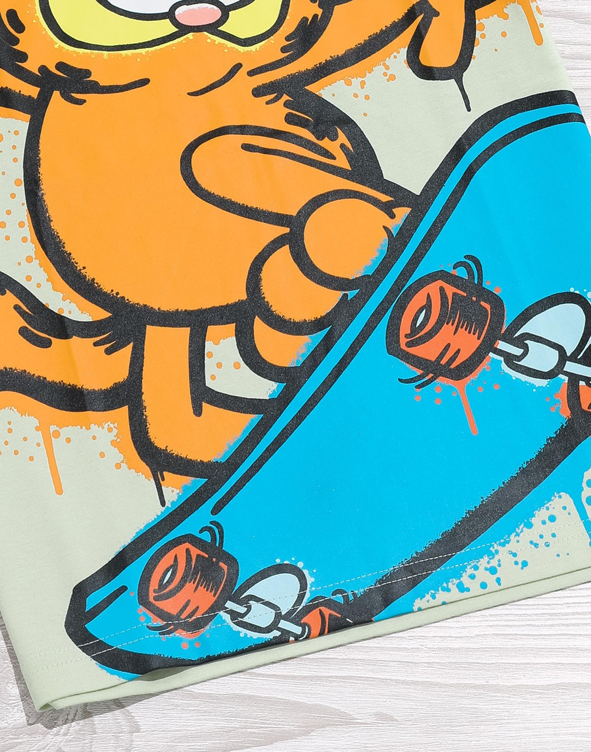Garfield Short Sleeved T-Shirt | Boys Green | Official Merch