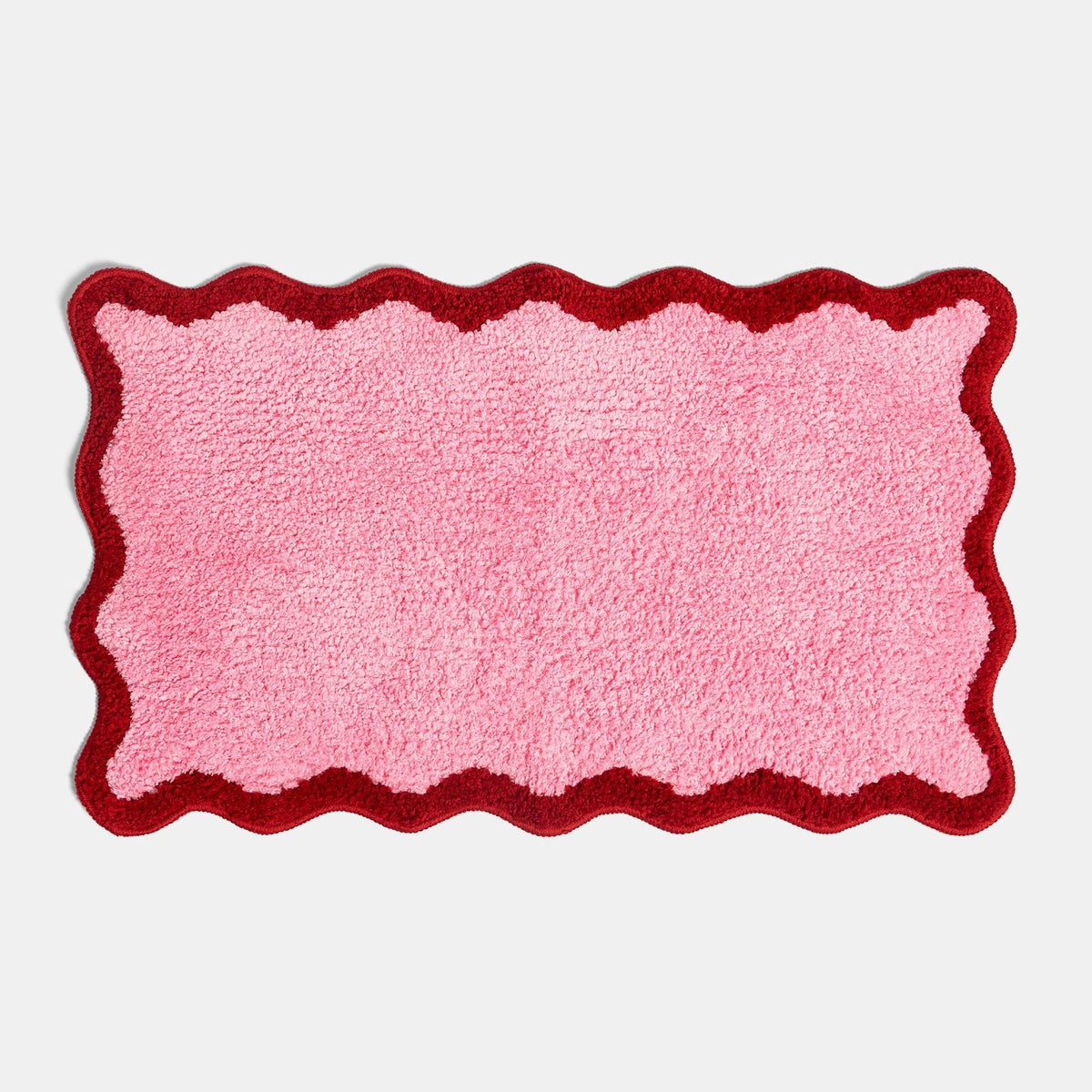 OHS Scallop Bath Mat Novelty Contrast Edge Soft Non Slip Bathroom Shower Rug