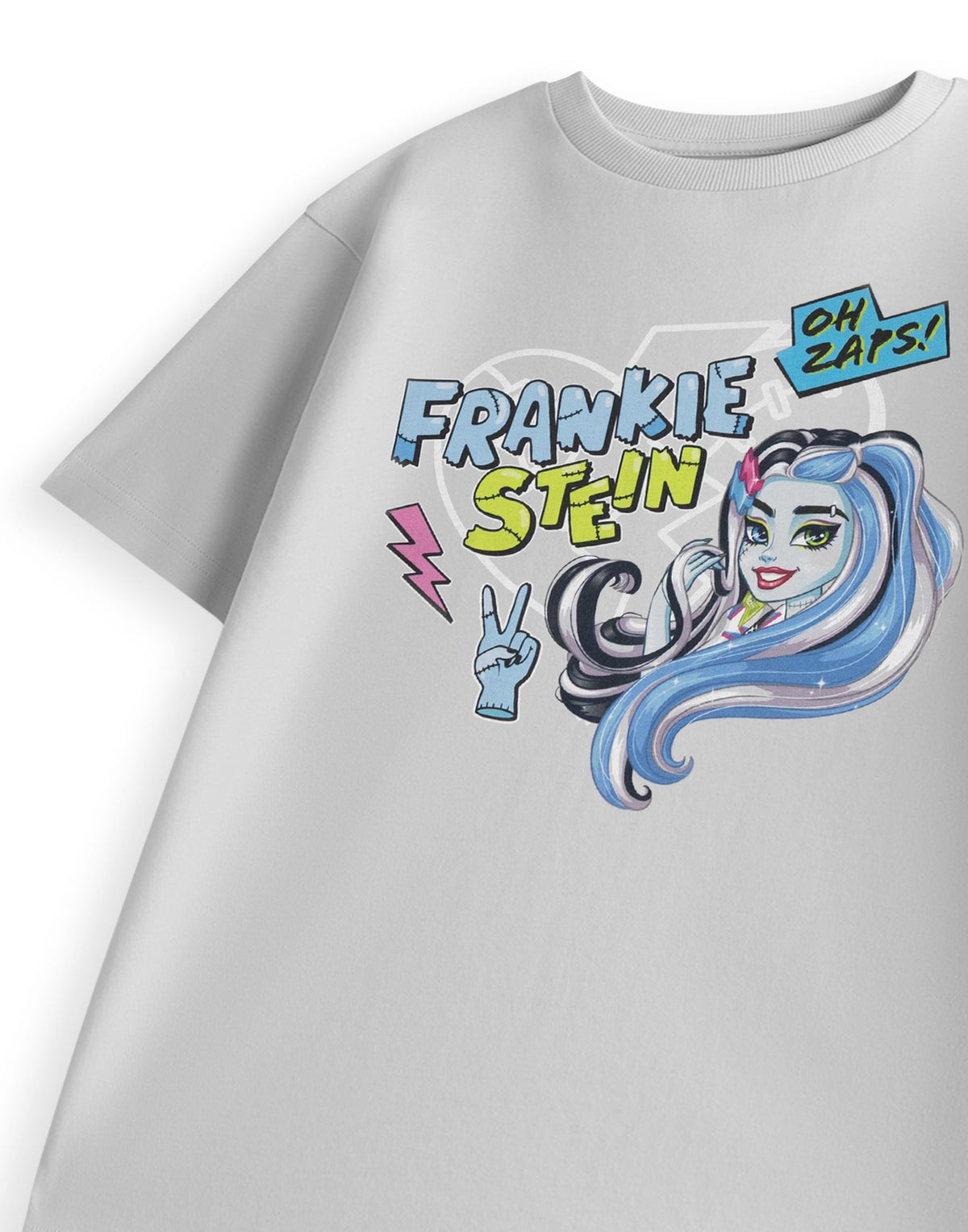 Monster High Short Sleeved T-Shirt | Girls Light Grey | Official Merch