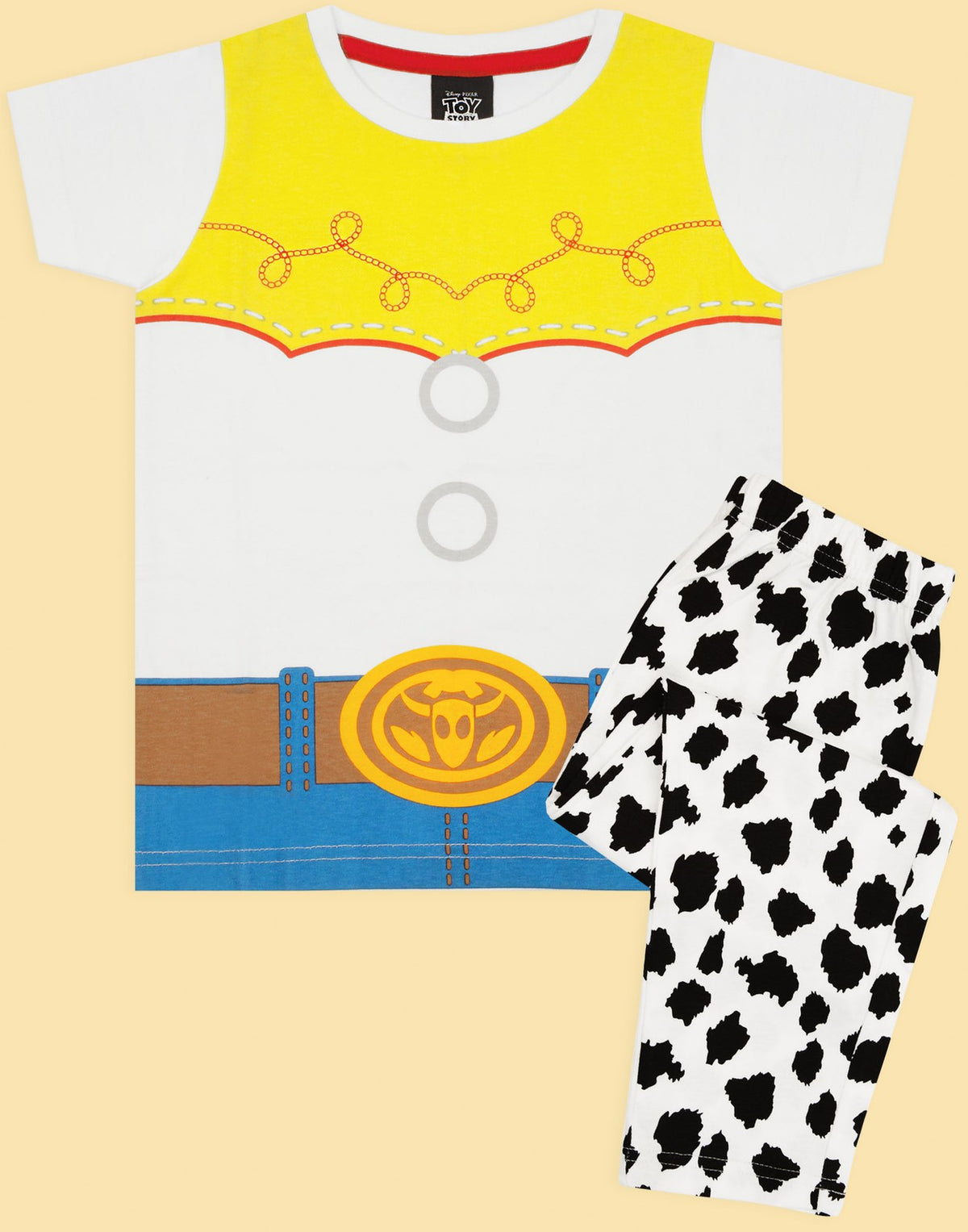 Disney Short Sleeve Long Leg Pyjama Set | Girls White | Official Merch