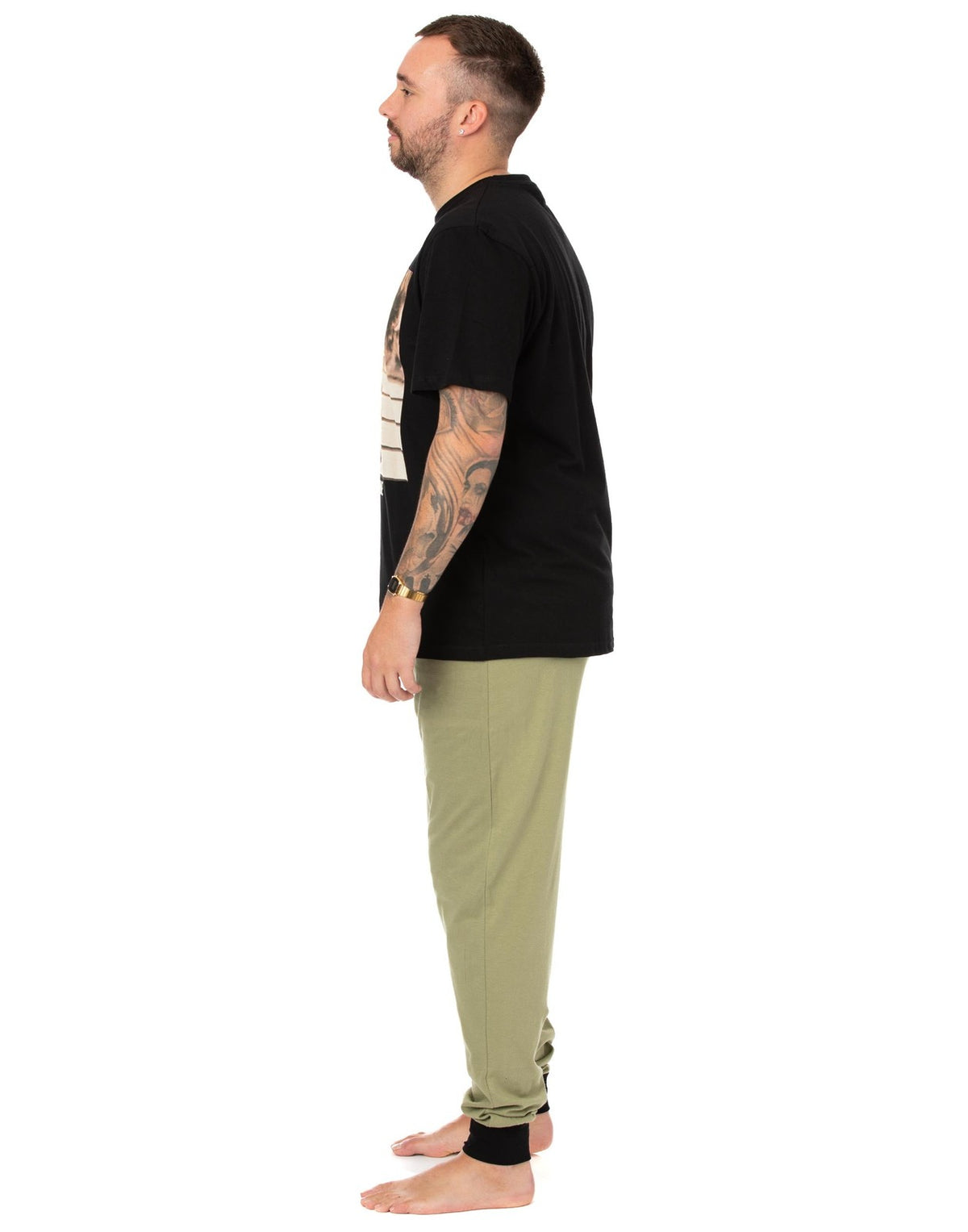 Star Wars Short Sleeve Long Leg Pyjama Set | Mens Black Green | Official Merch