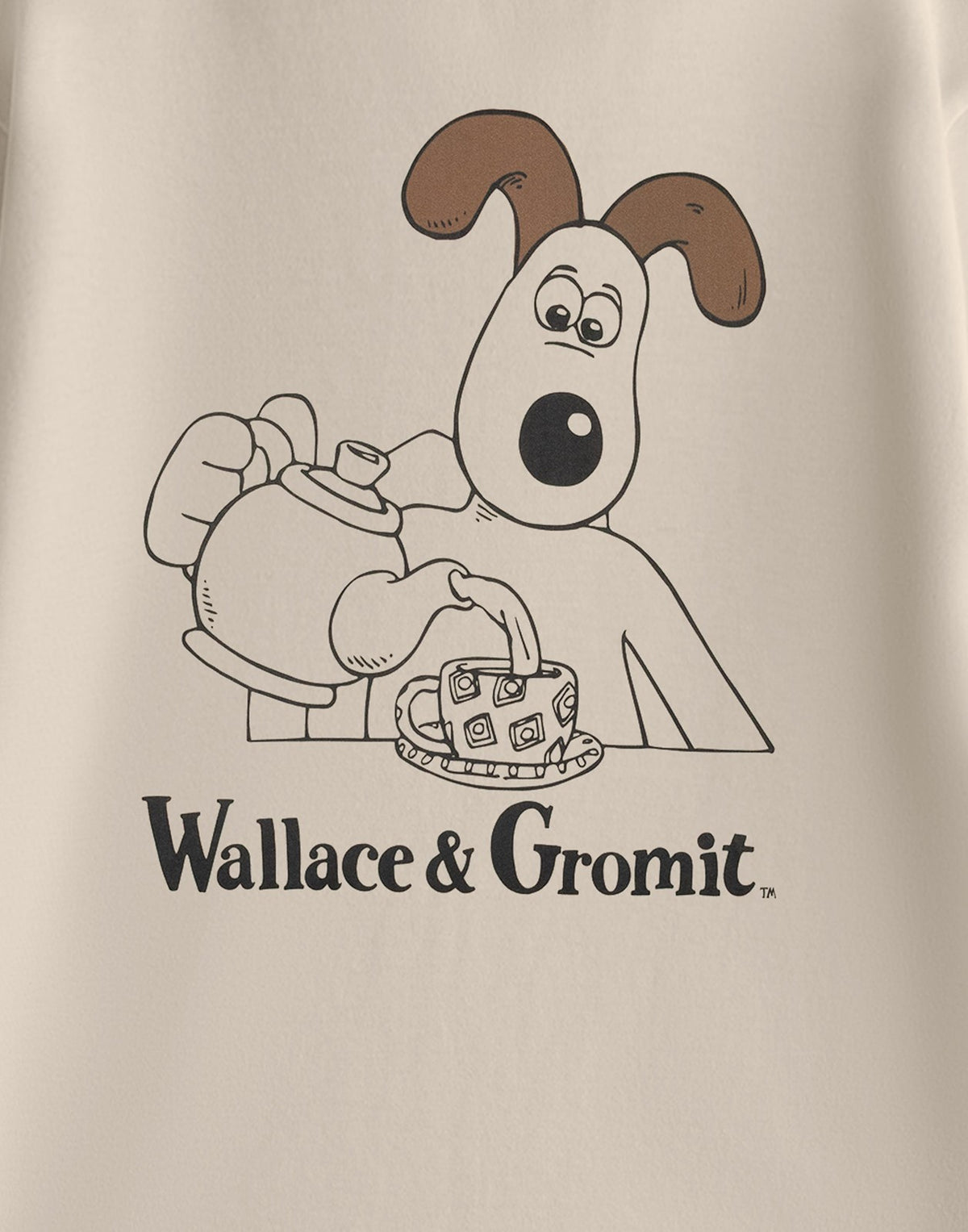 Wallace And Gromit Short Sleeved T-Shirt | Mens Oatmeal | Official Merch