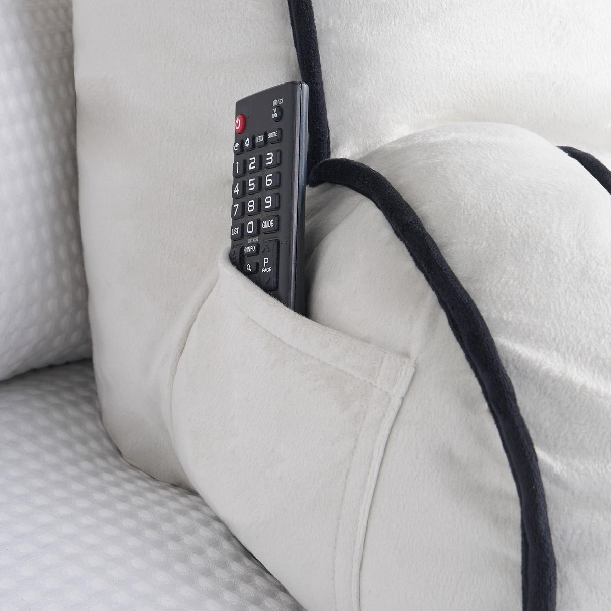 OHS Piped Edge Reading Pillow with Head Rest Super Soft Back Support Bed Sofa