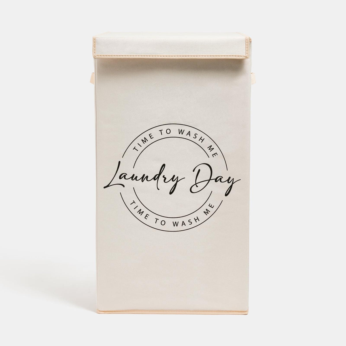 OHS Slogan Laundry Basket Fabric Folding Hamper Bag Clothes Bin with Handles