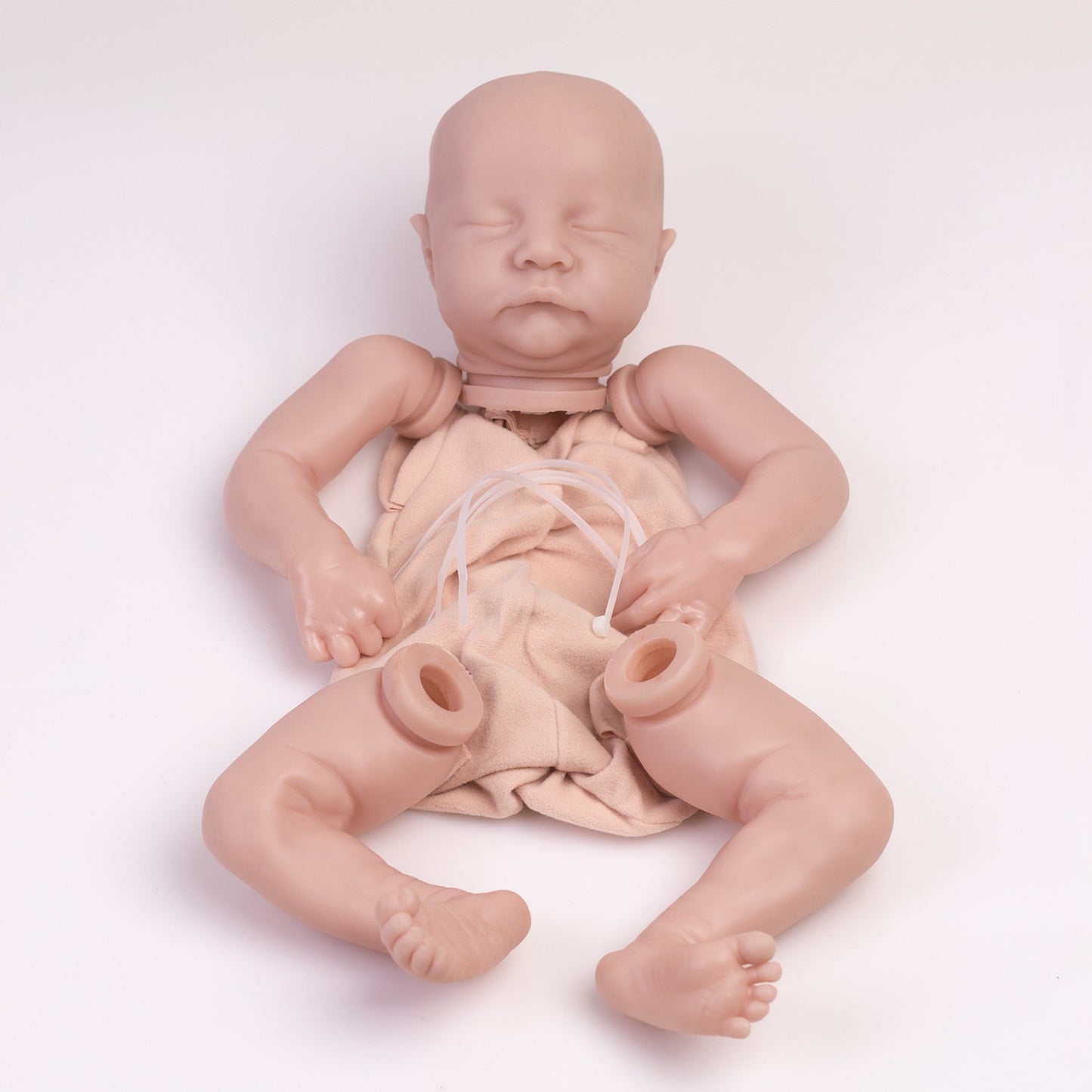 Unpainted 20" Realistic Reborn Doll Kits DIY Baby Kit Vinyl Silicone Dolls Parts