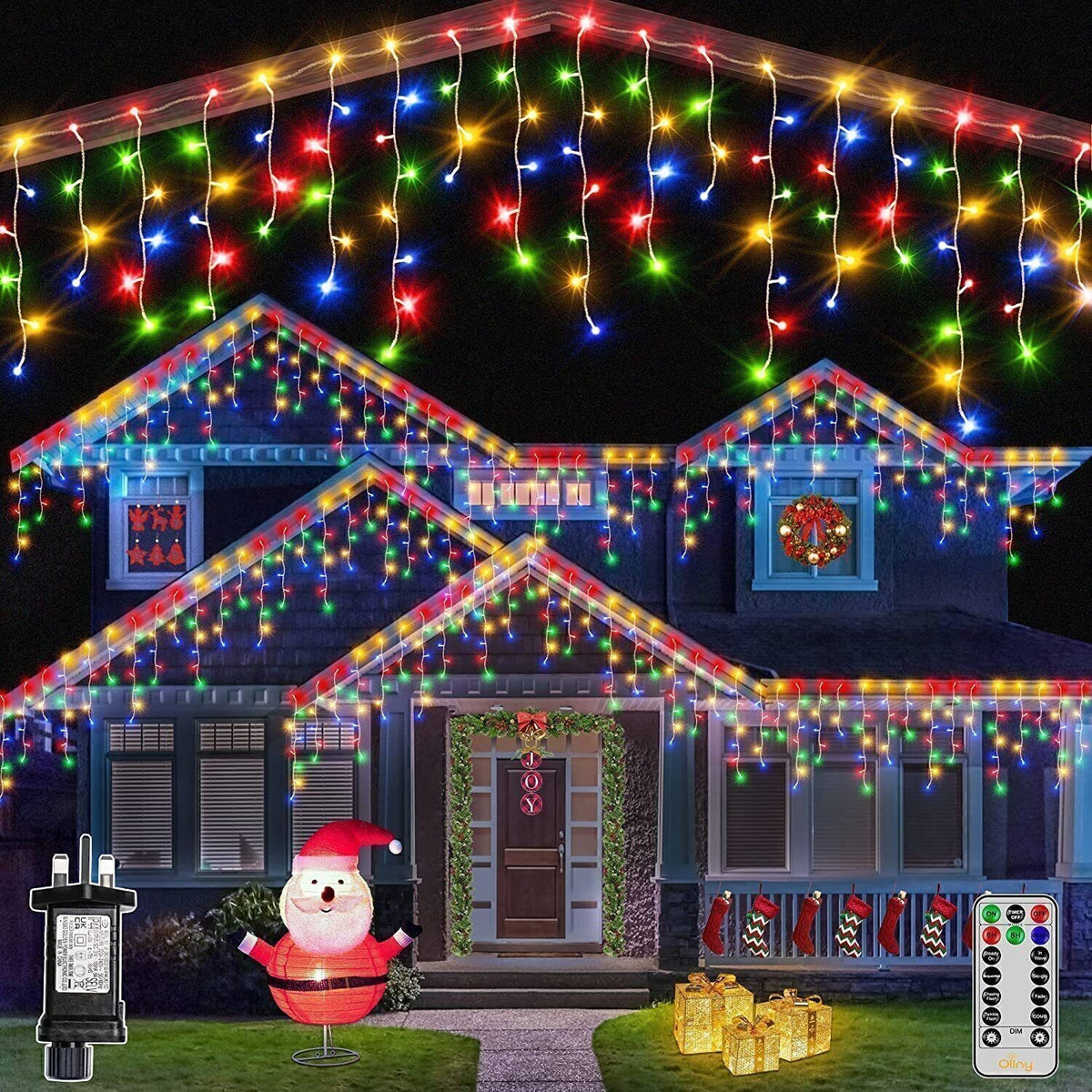 CHRISTMAS LED WHITE SNOWING ICICLE BRIGHT PARTY WEDDING XMAS OUTDOOR LIGHTS