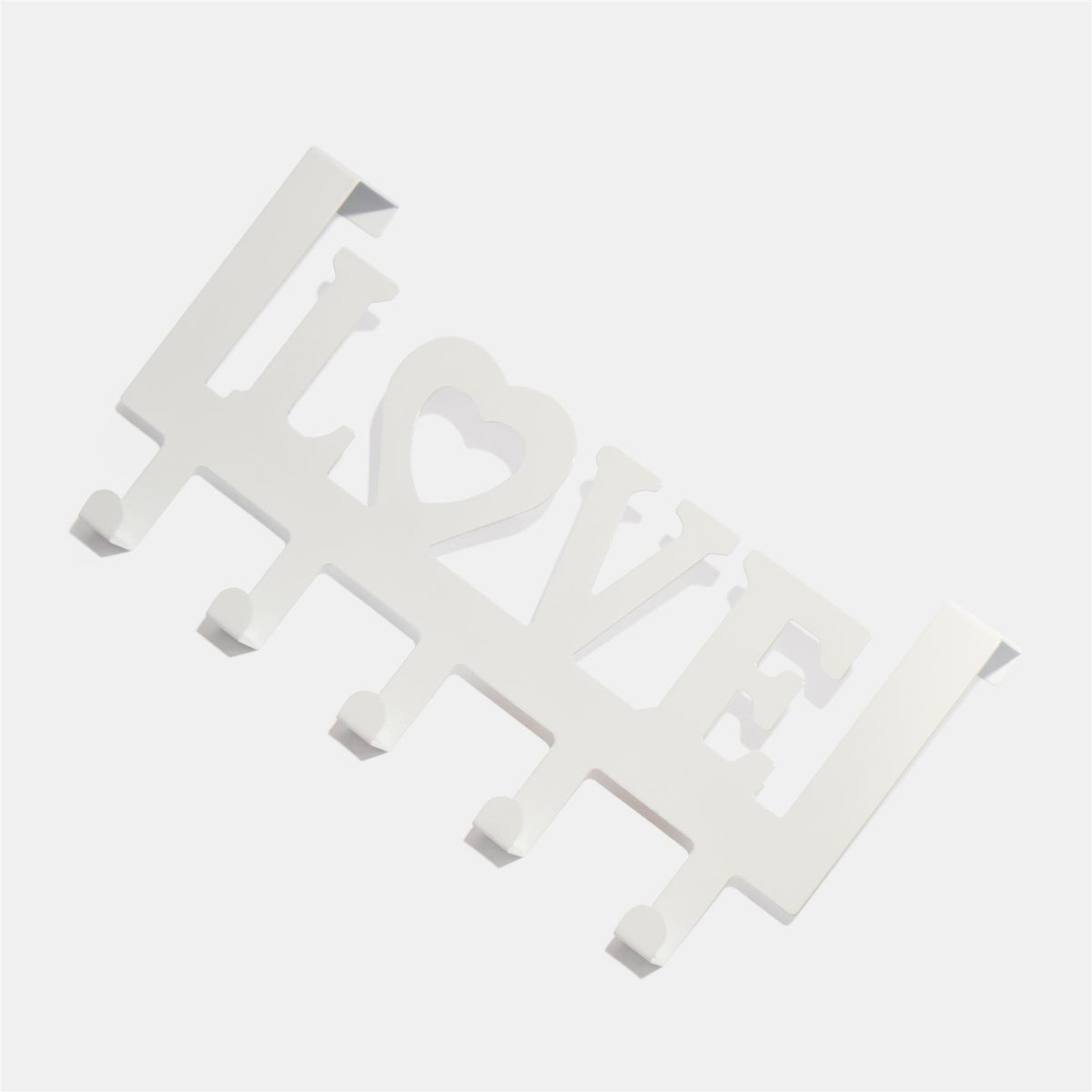 Over Door 5 Hook Clothes Coat Hanger Love Organiser Space Saving Home Decor Rail