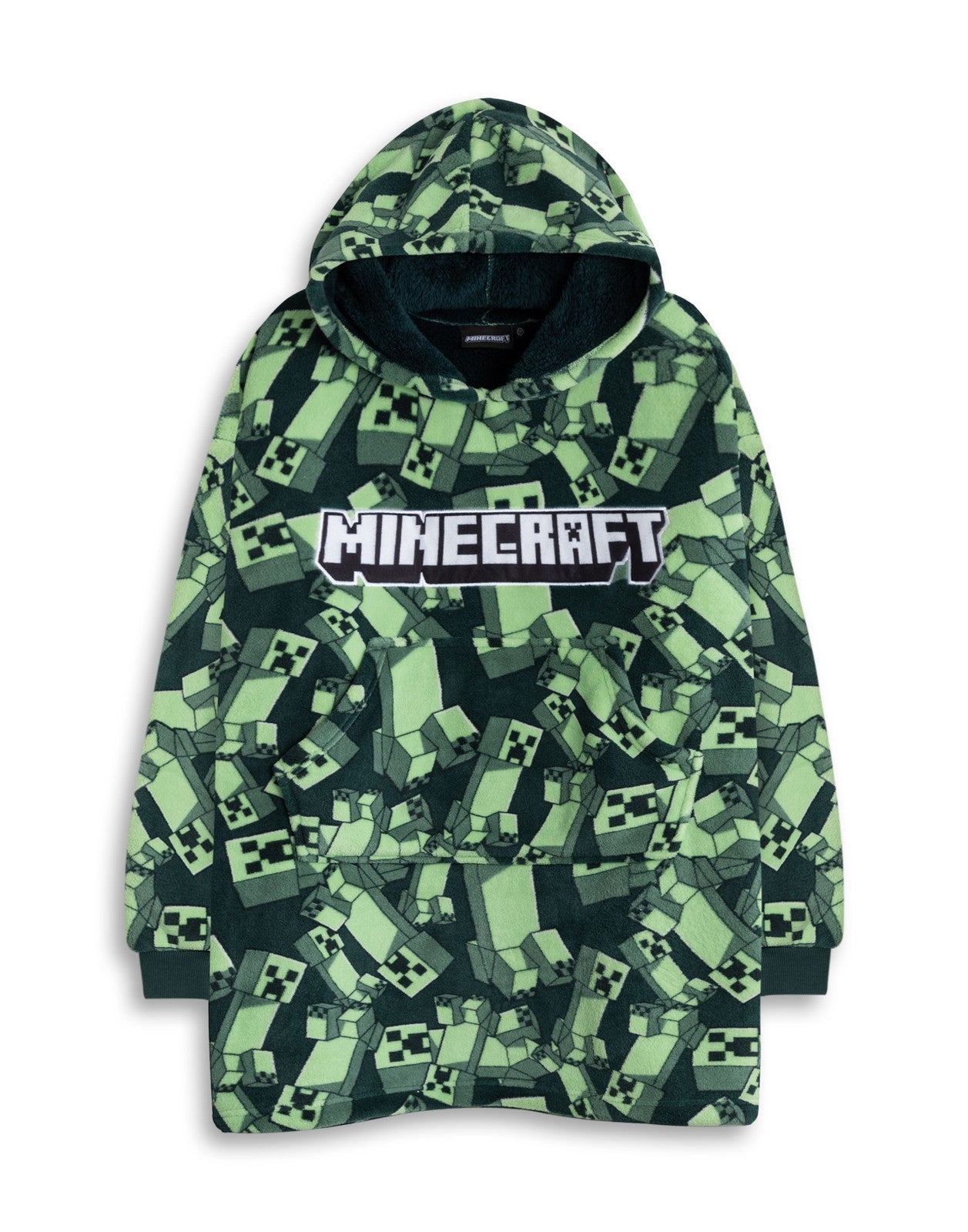 Minecraft Blanket Hoodie | Boys Green Gaming | Official Merch