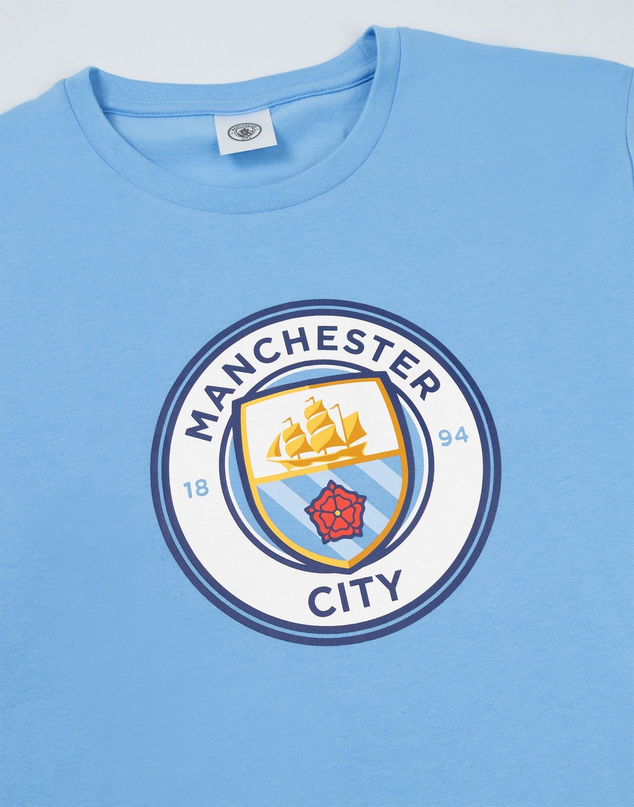 Manchester City Short Sleeve Long Leg Pyjama Set | Mens Blue | Official Merch