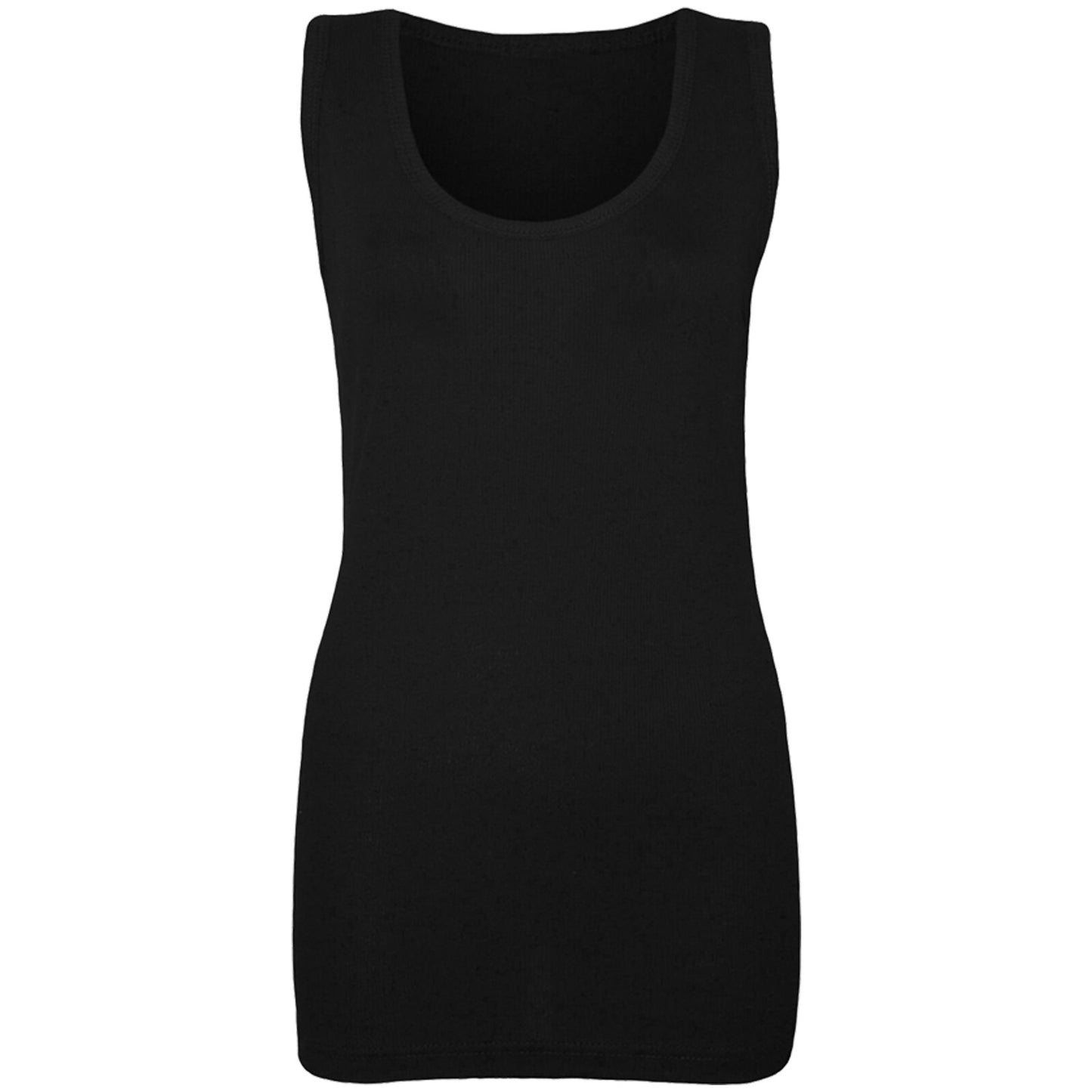 NEW LADIES WOMENS PLAIN SUMMER STRETCHY RIBBED CASUAL TOP T SHIRT MUSCLE VEST