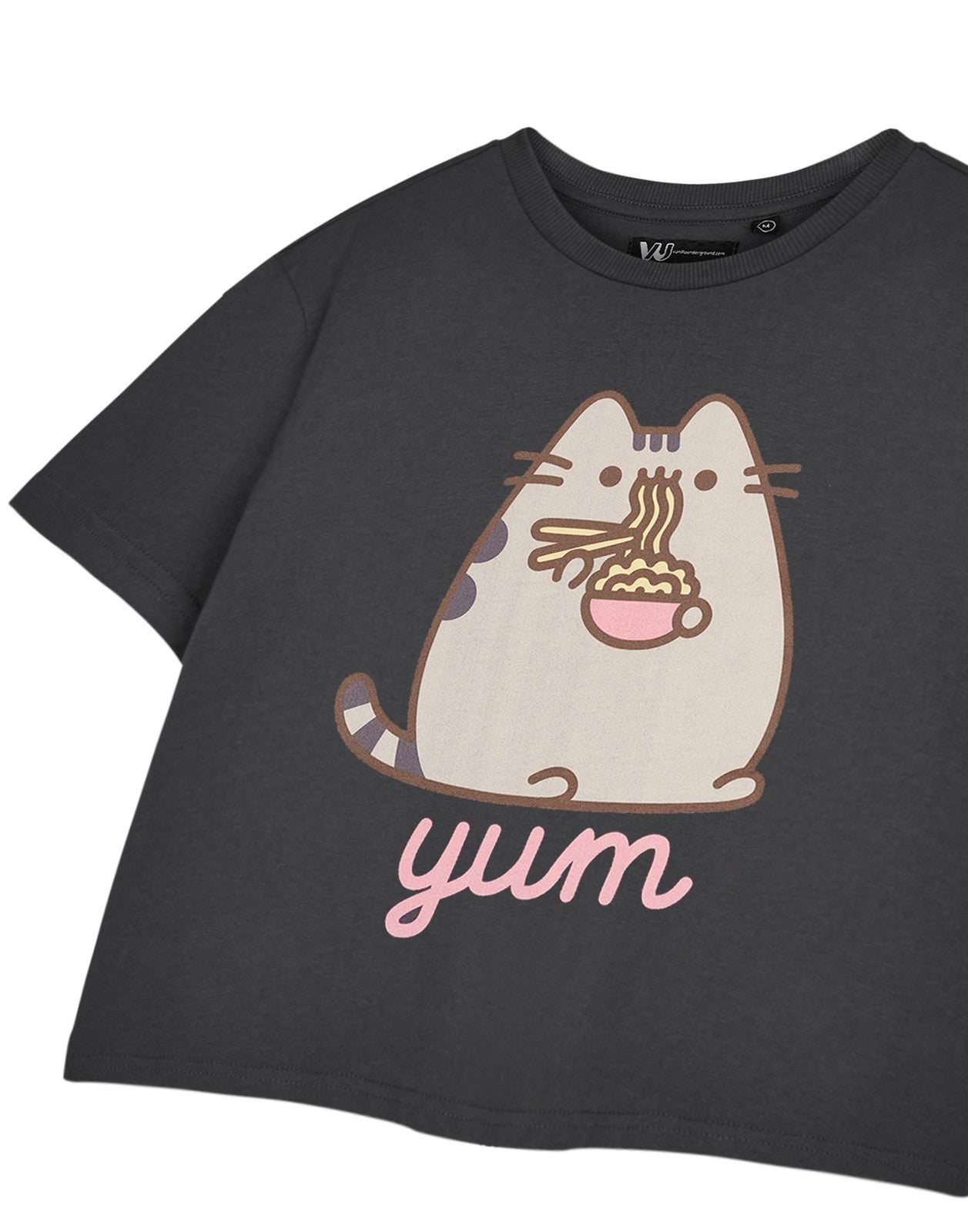 Pusheen Cropped Short Sleeved T-Shirt | Womens Charcoal | Official Merch