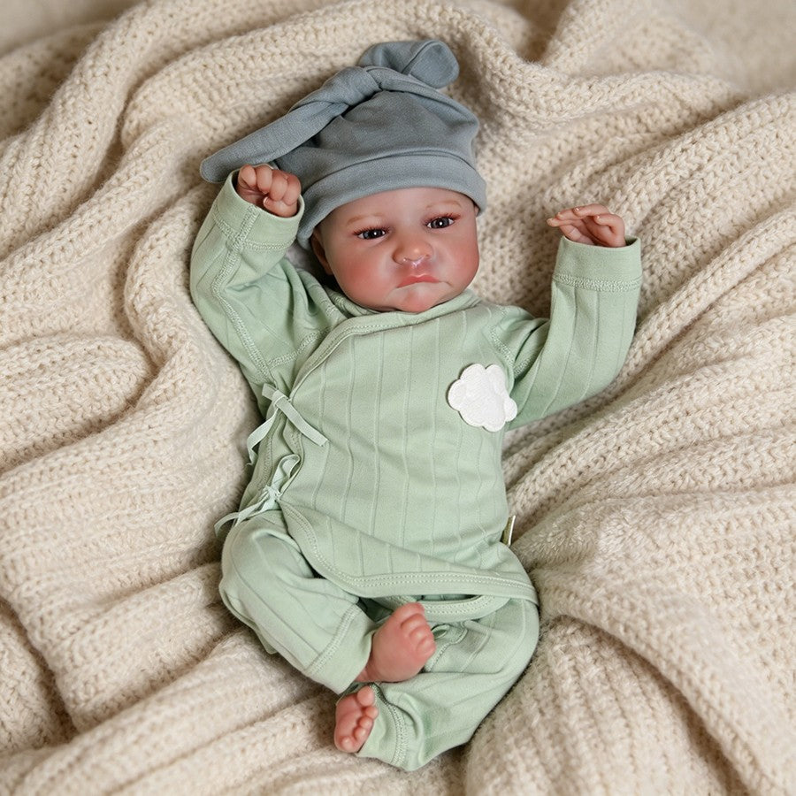 18" Reborn Dolls Lifelike Baby Boy Silicone Vinyl Handmade Newborn Doll Gift Toy