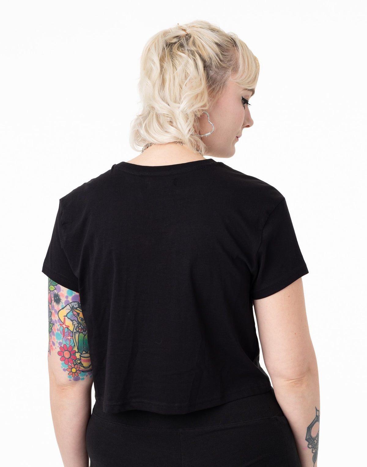Hot Stuff Cropped Short Sleeved T-Shirt | Womens Black | Official Merch