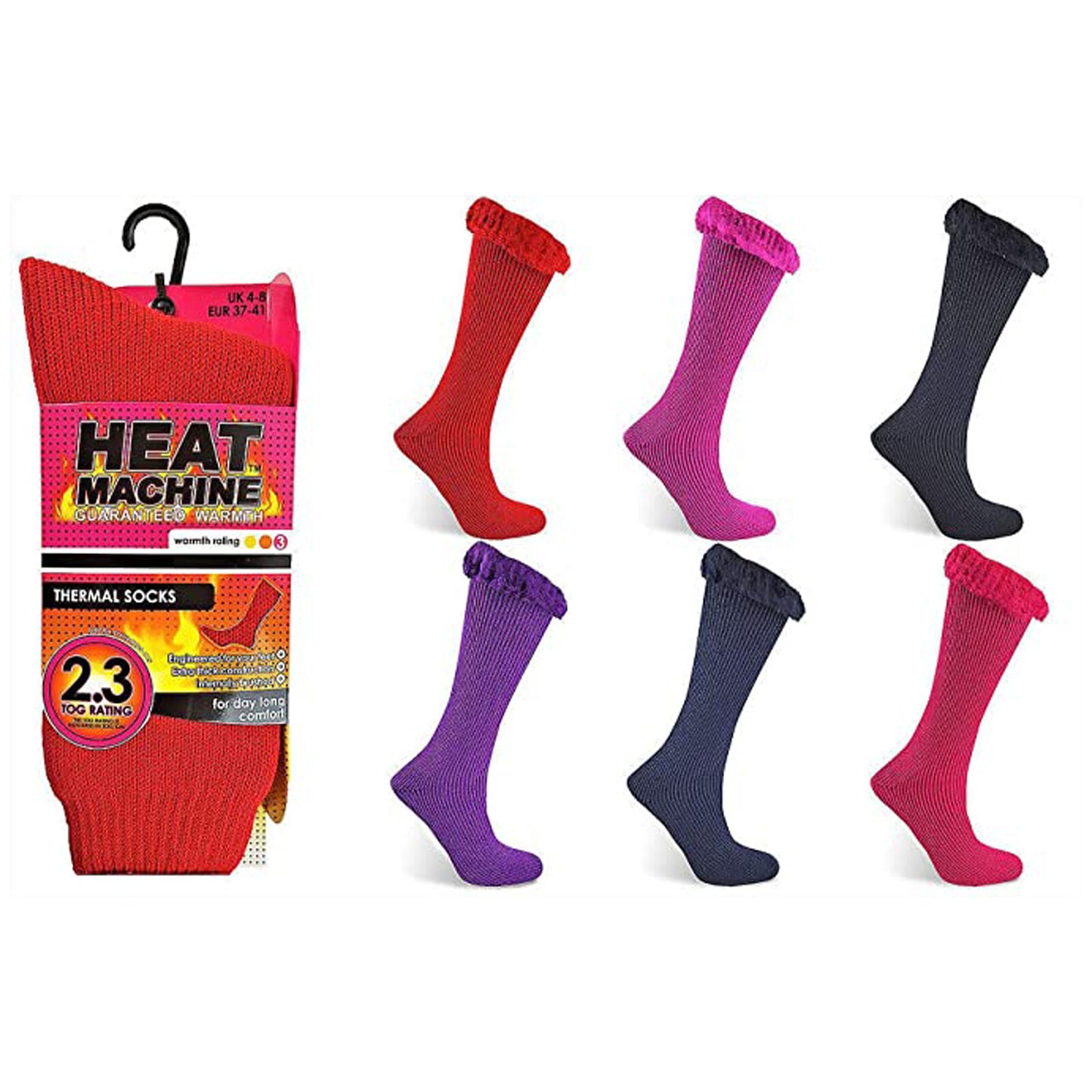 Ladies Womens 2.3 tog Winter Insulated Thermal Socks Warm UK 4-8 By Heat Machine
