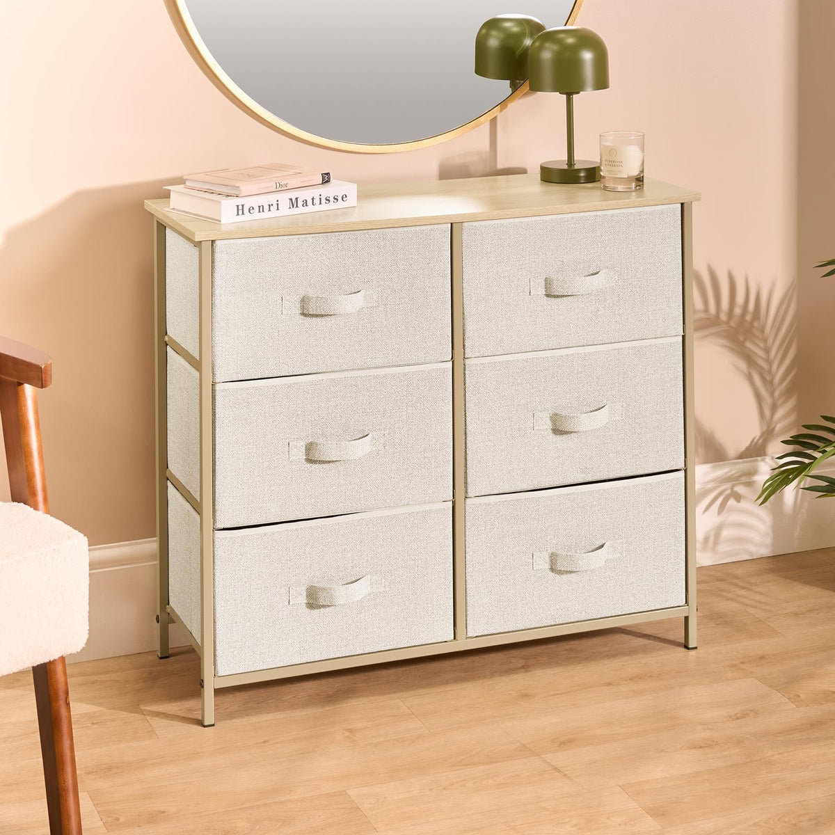 OHS Fabric Cabinet Bedside 2/3/4/5/6 Drawers Storage Unit Clothes Home Organiser