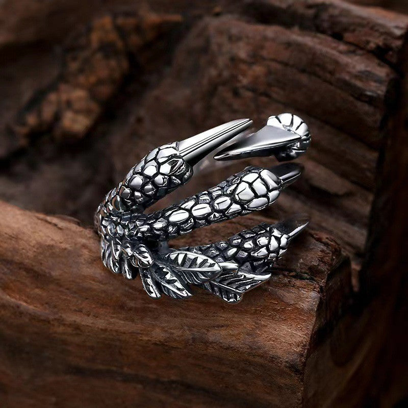 Vintage Dragon Claw Adjustable Ring 925 Sterling Silver Women Girls Jewellery UK