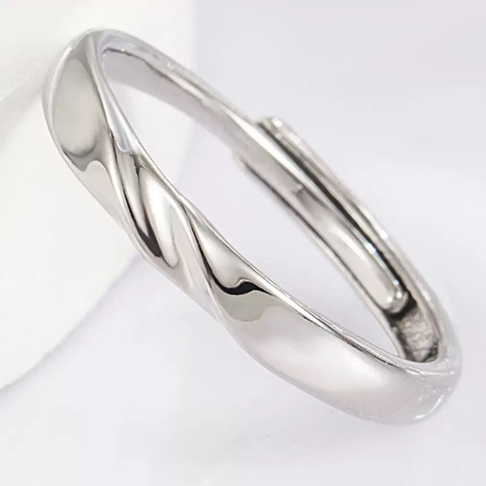 925 Sterling Silver Crystal Stone Adjustable Ring Engagement Women Jewellery UK