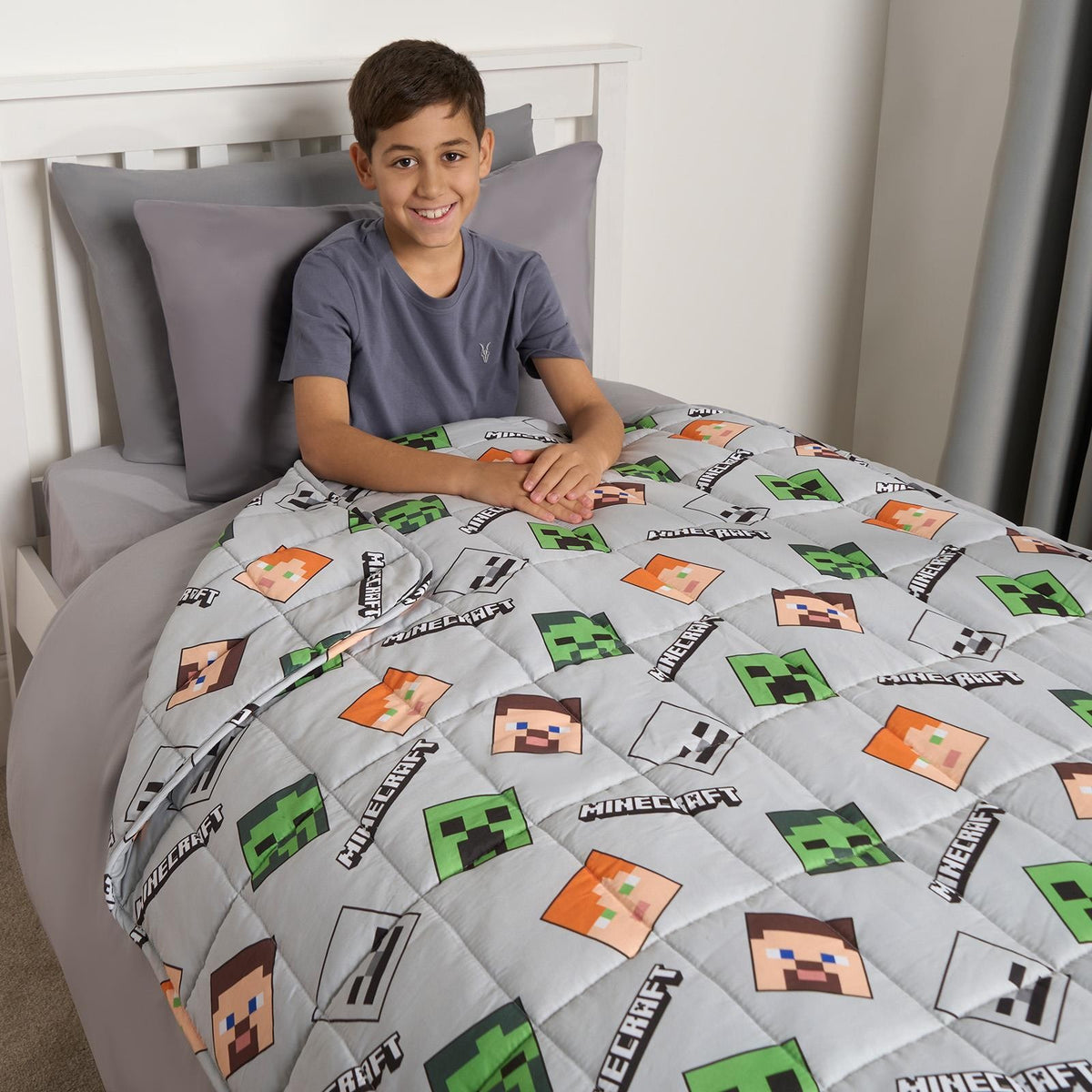 OHS Minecraft Kids Weighted Blanket Relief Sleep Throw - 100 x 150cm - 3kg