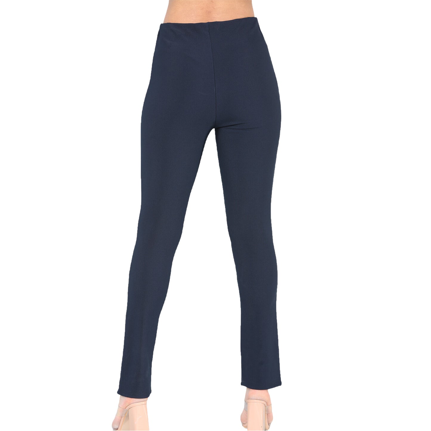 PACK OF 2 LADIES WOMENS STRAIGHT LEG RIBBED TROUSERS STRETCH PULL ON PANTS 8-26